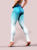 Blue Geometry Yoga Pants-High waisted leggings-bootysculpted