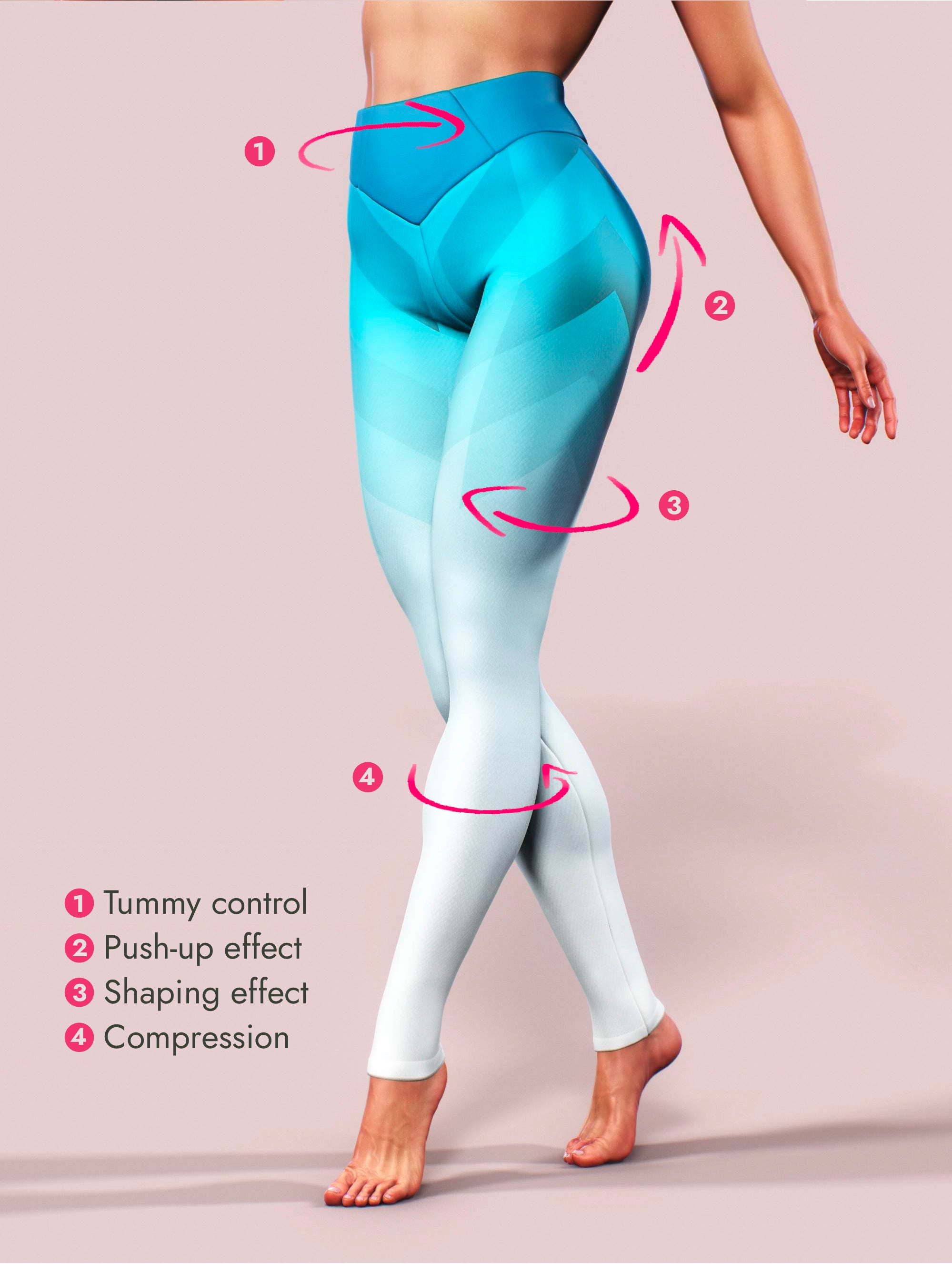 Blue Geometry Yoga Pants