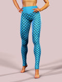 Blue Mermaid Yoga Pants-High waisted leggings-bootysculpted