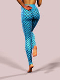 Blue Mermaid Yoga Pants-High waisted leggings-bootysculpted