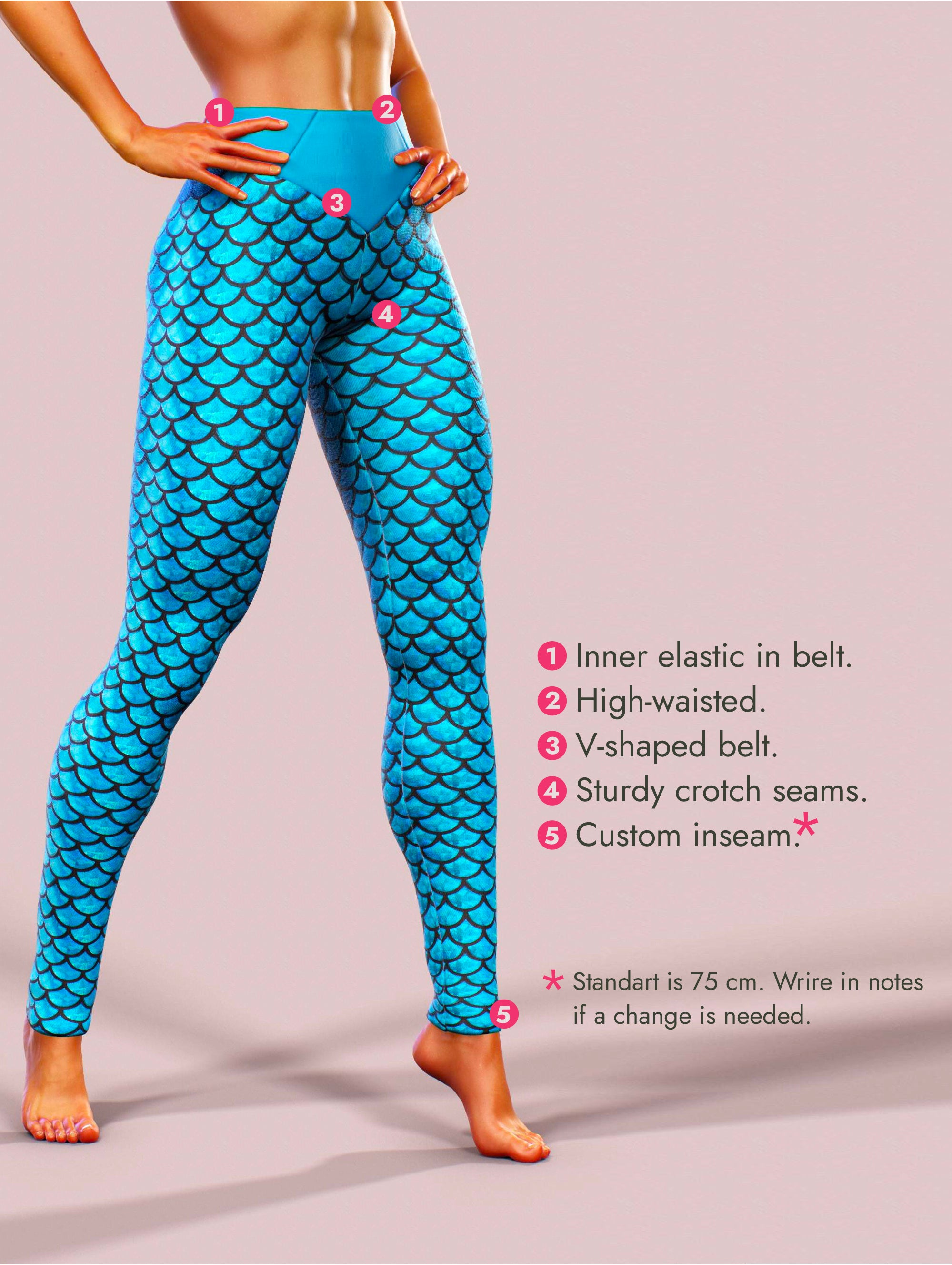 Blue Mermaid Yoga Pants