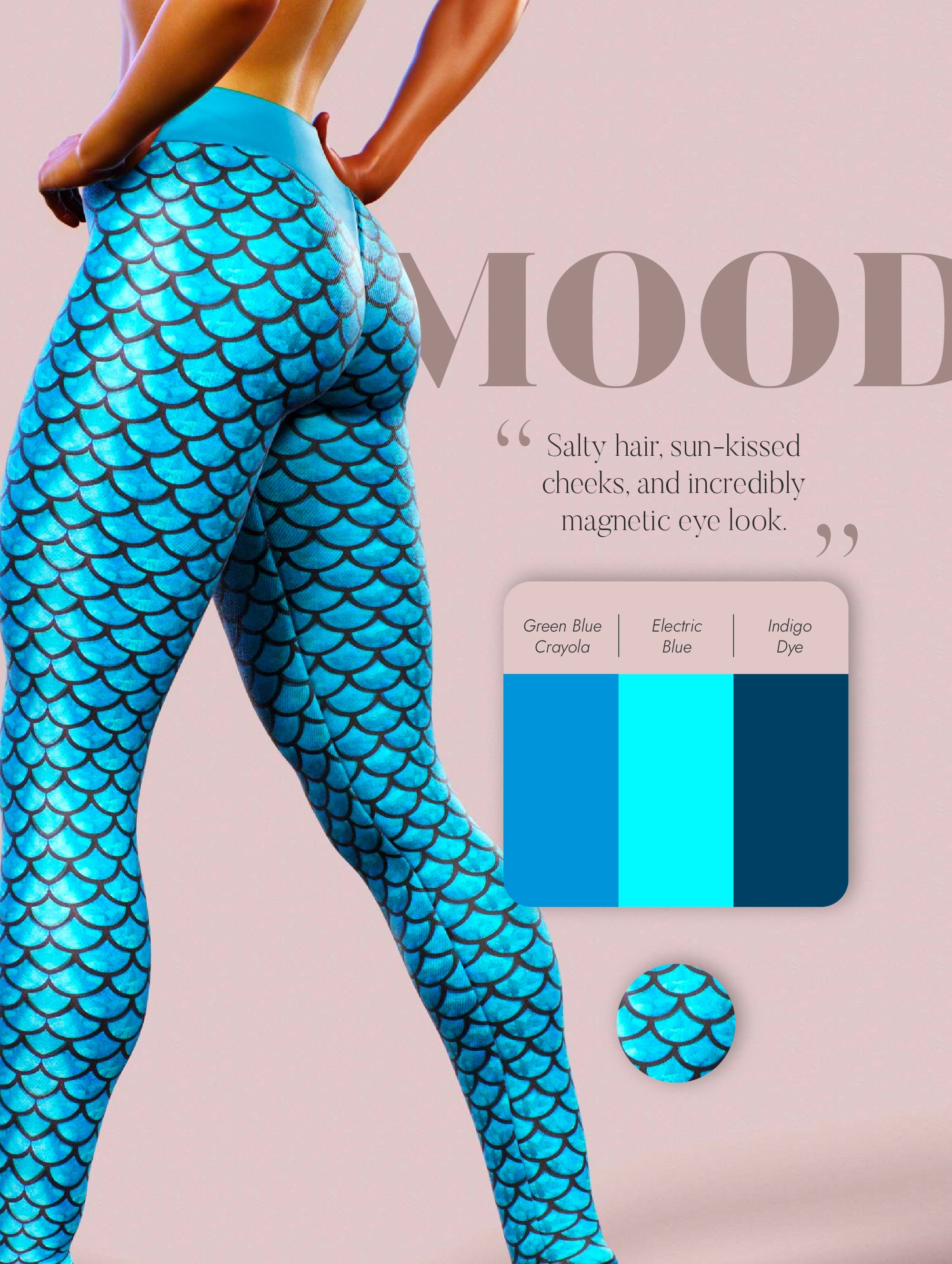 Blue Mermaid Yoga Pants