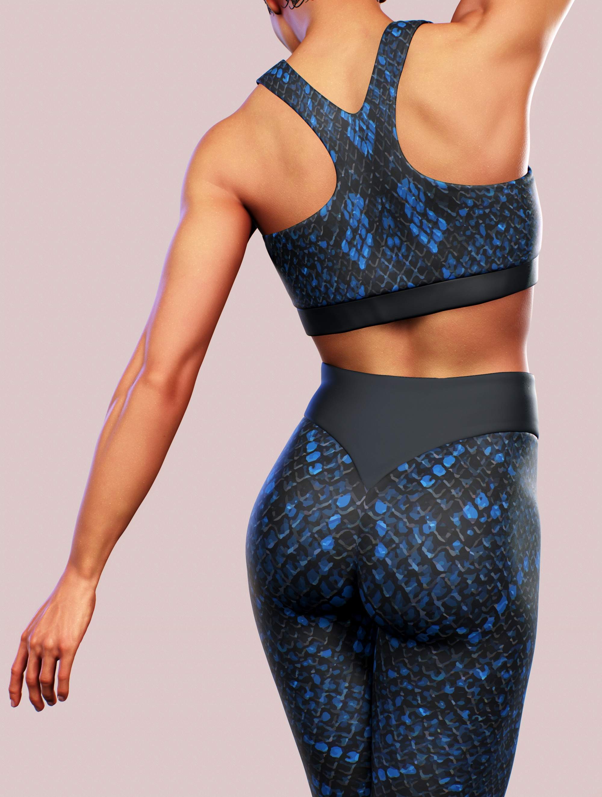 Blue Python Activewear Set-Activewear Set-bootysculpted