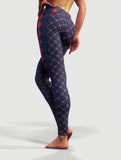 Blue Red Argyle Leggings-High waisted leggings-bootysculpted