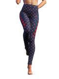 Blue Red Argyle Leggings-High waisted leggings-bootysculpted