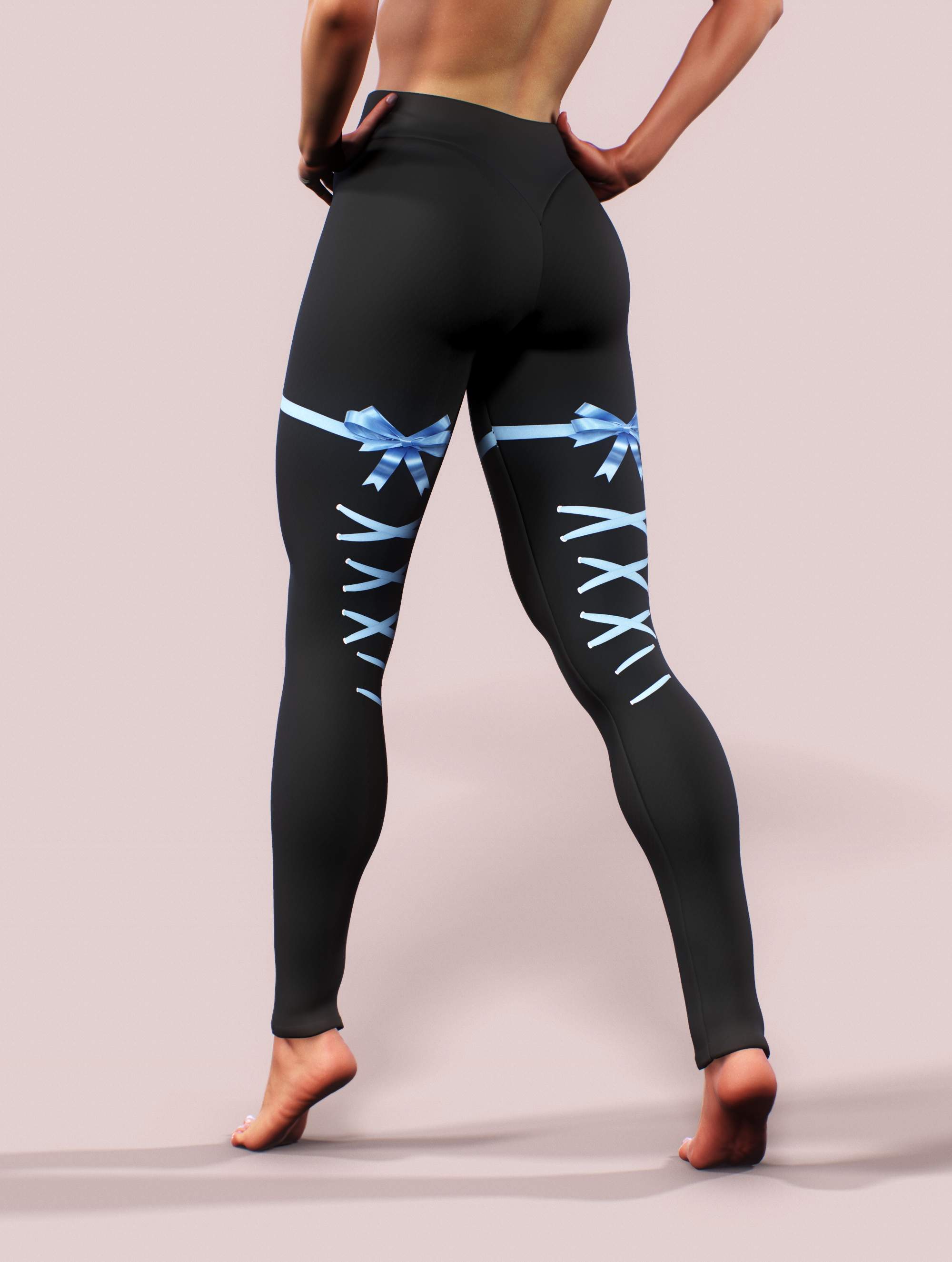 Blue Ribbon Leggings-High waisted leggings-bootysculpted