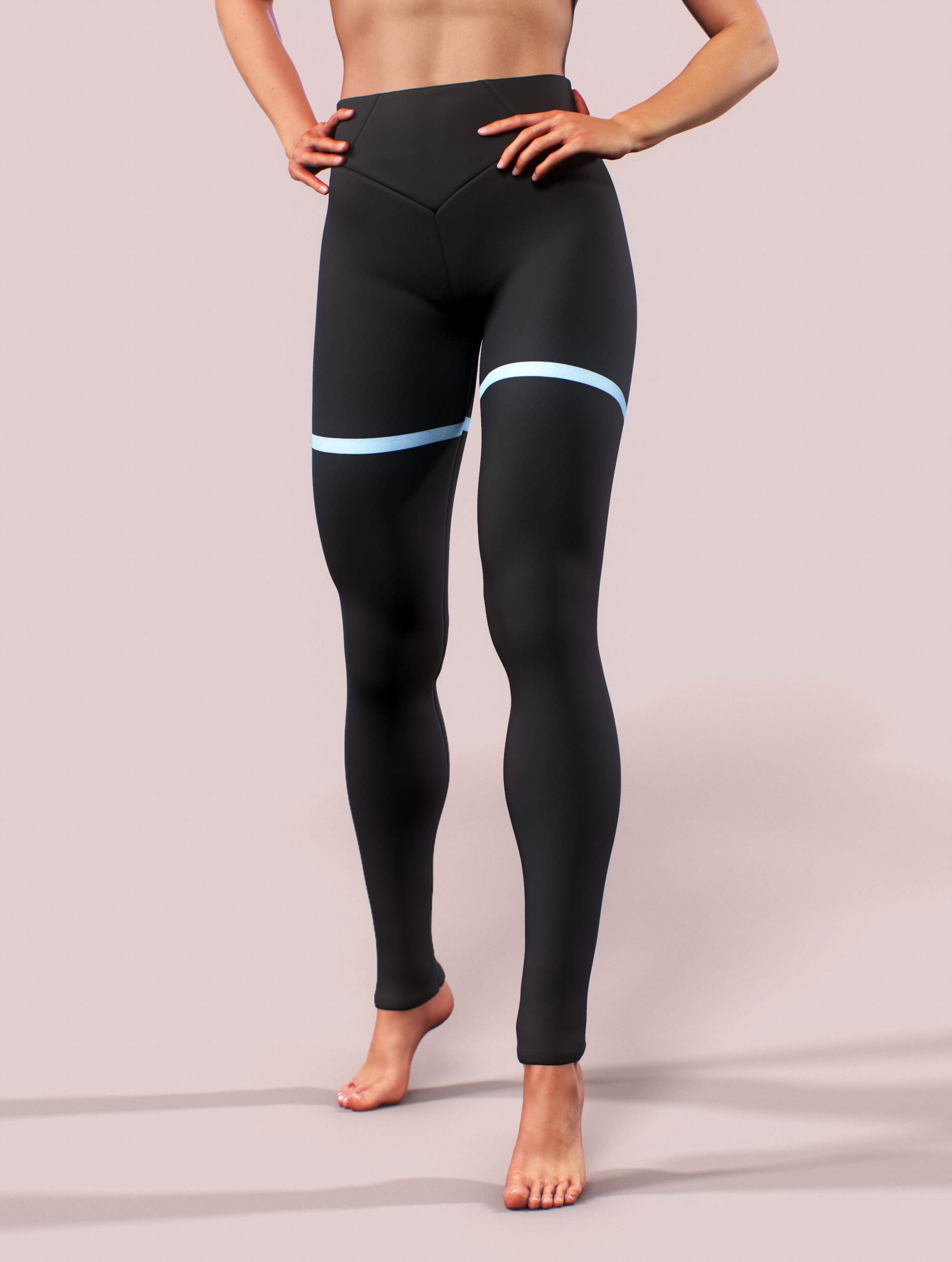 Blue Ribbon Leggings-High waisted leggings-bootysculpted