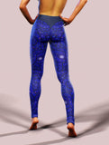 Blue Snakes Party Leggings-High waisted leggings-bootysculpted