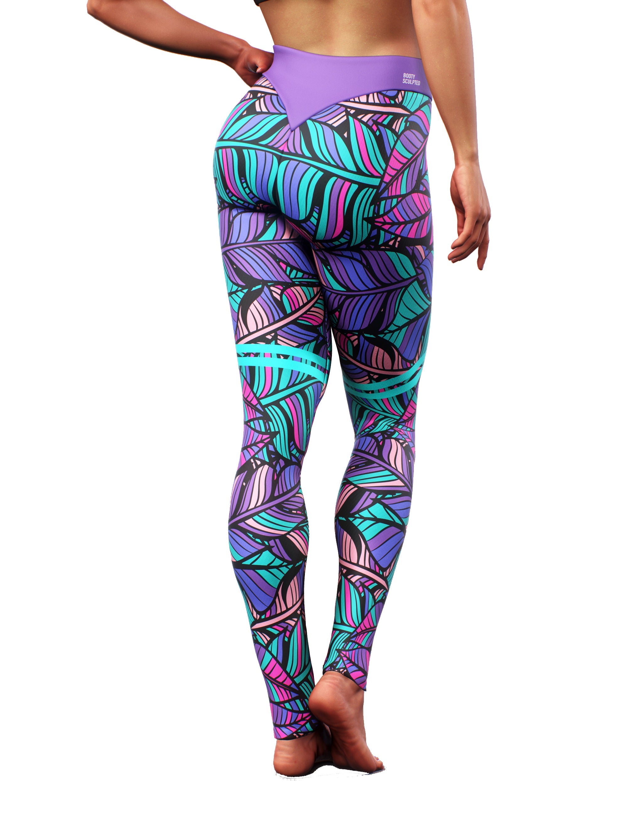 Boho Feathers Tall Leggings-High waisted leggings-bootysculpted