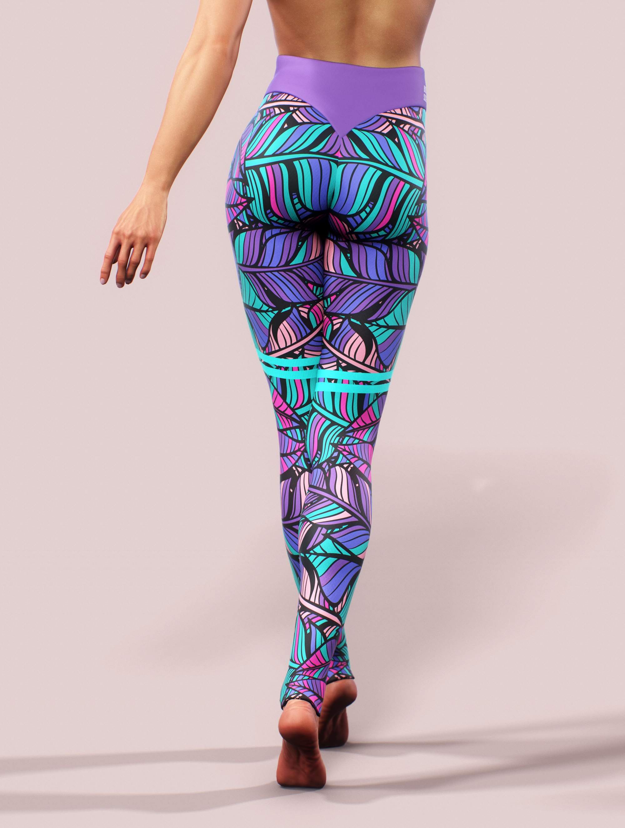 Boho Feathers Tall Leggings-High waisted leggings-bootysculpted