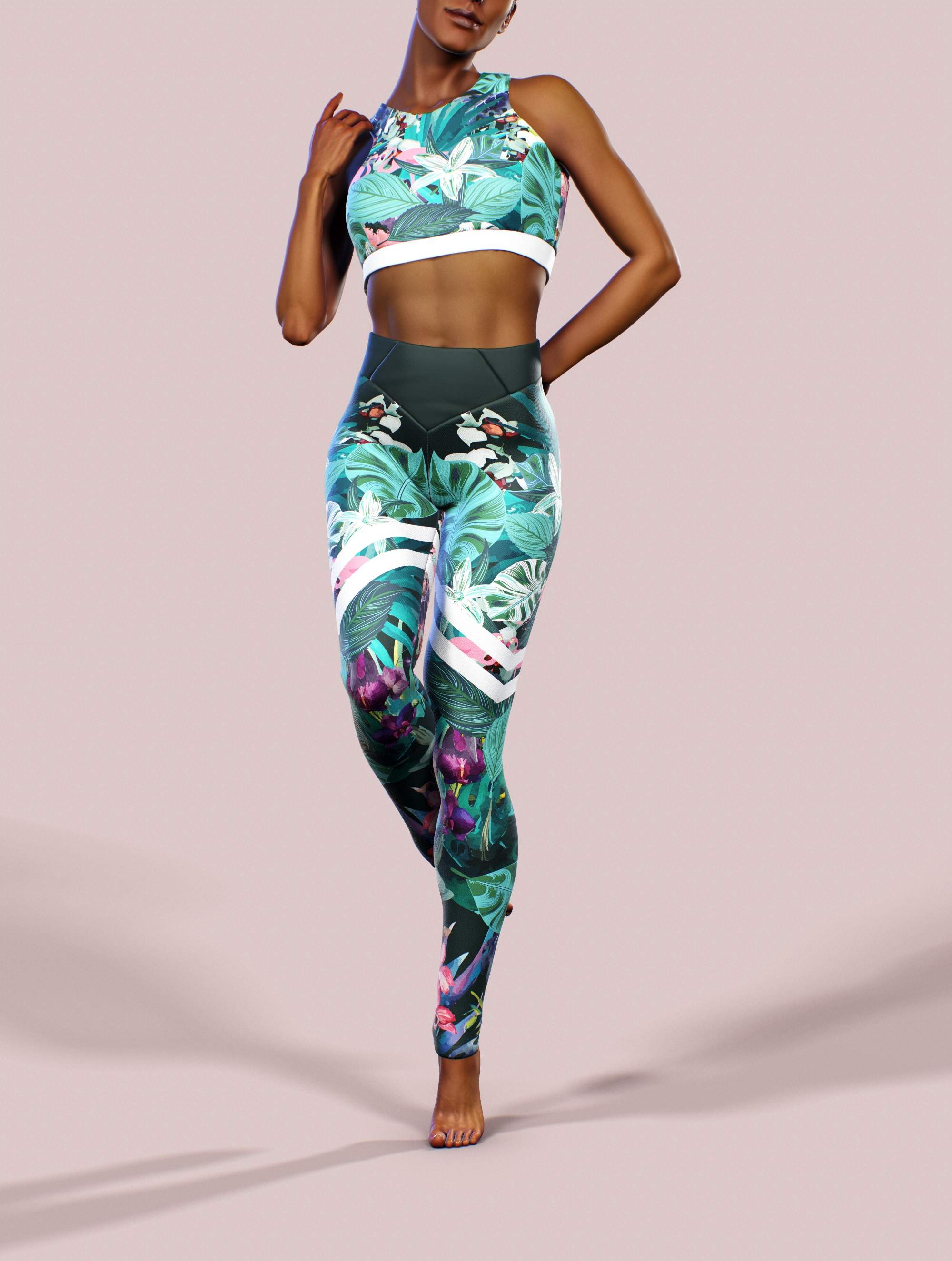 Brunei Orchids Activewear Set-bootysculpted