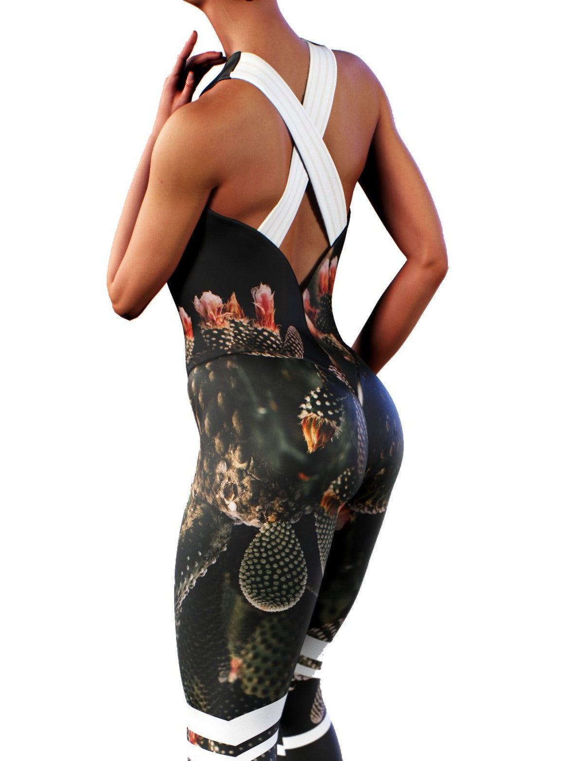 Cactus Forest Black Unitard-unitard-bootysculpted