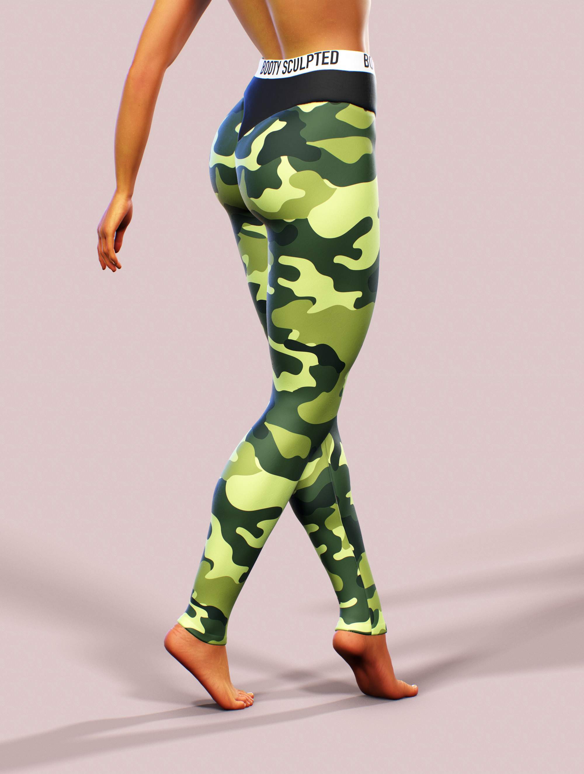Camo Flash Leggings-High waisted leggings-bootysculpted