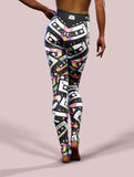 Cassette Tape Yoga Pants-High waisted leggings-bootysculpted