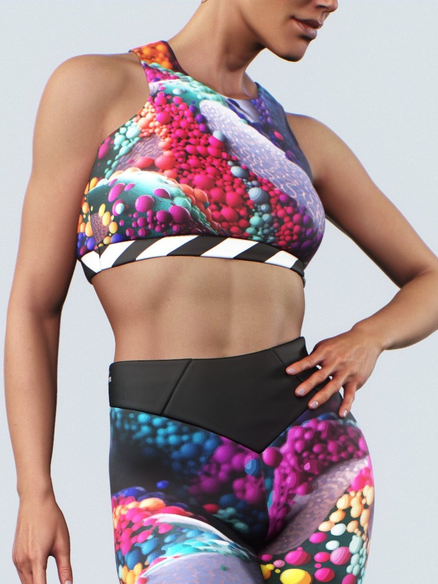 Cheerful Abstraction Sports Bra-Sports bra-bootysculpted