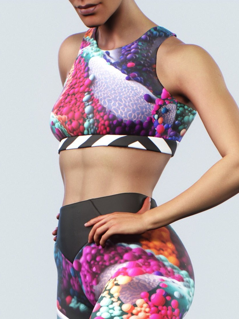 Cheerful Abstraction Sports Bra-Sports bra-bootysculpted