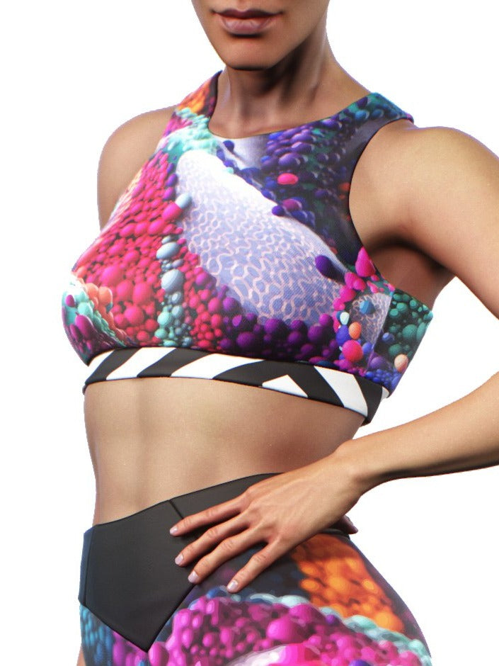 Cheerful Abstraction Sports Bra-Sports bra-bootysculpted