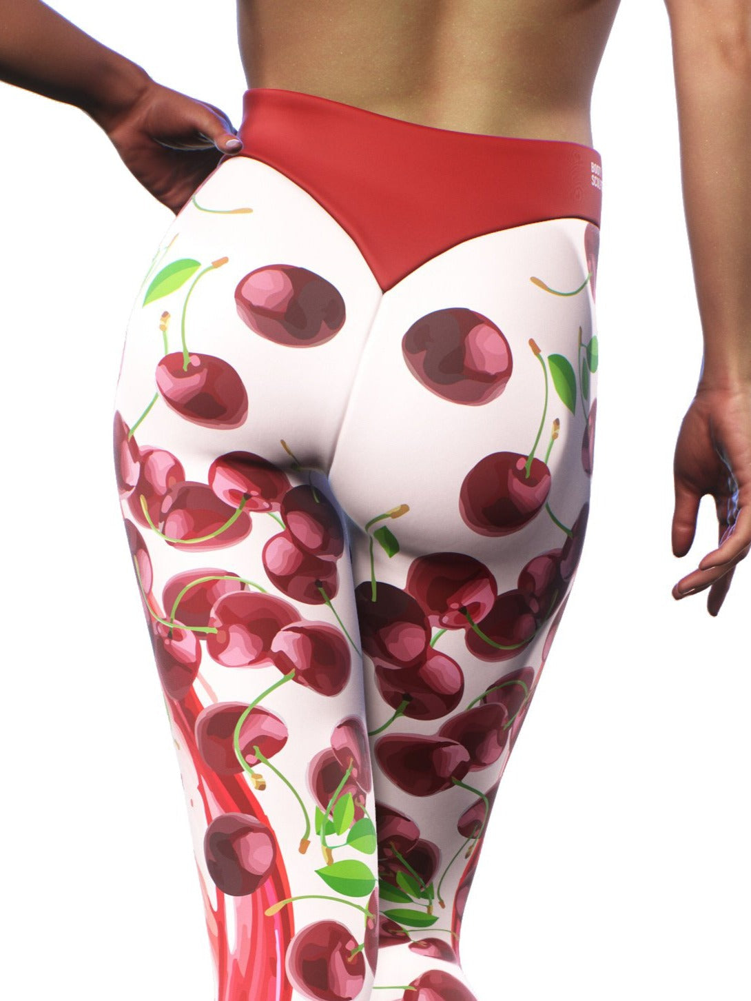 Cherry Cream Leggings-High waisted leggings-bootysculpted