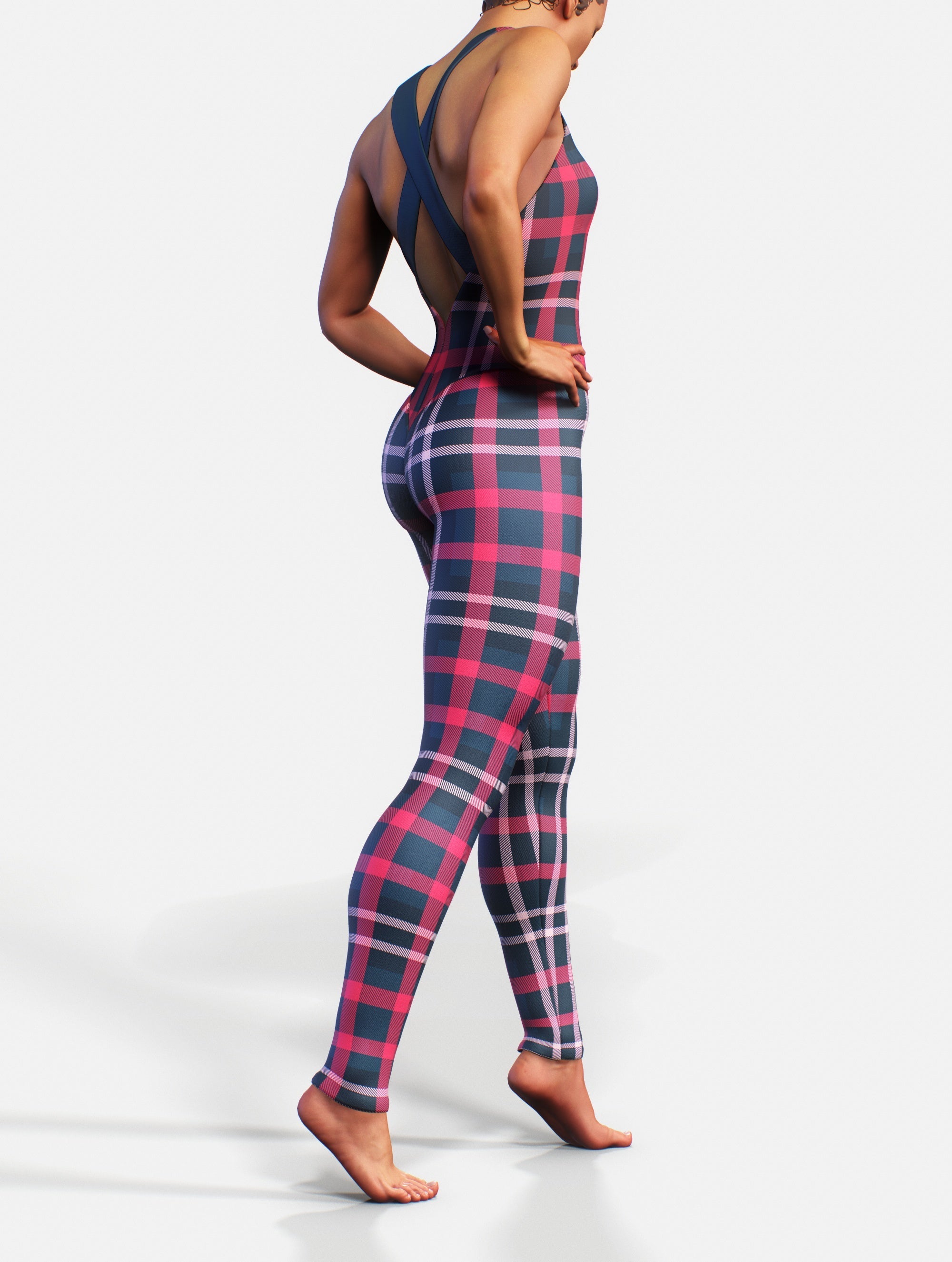 Christmas Plaid Catsuit-unitard-bootysculpted