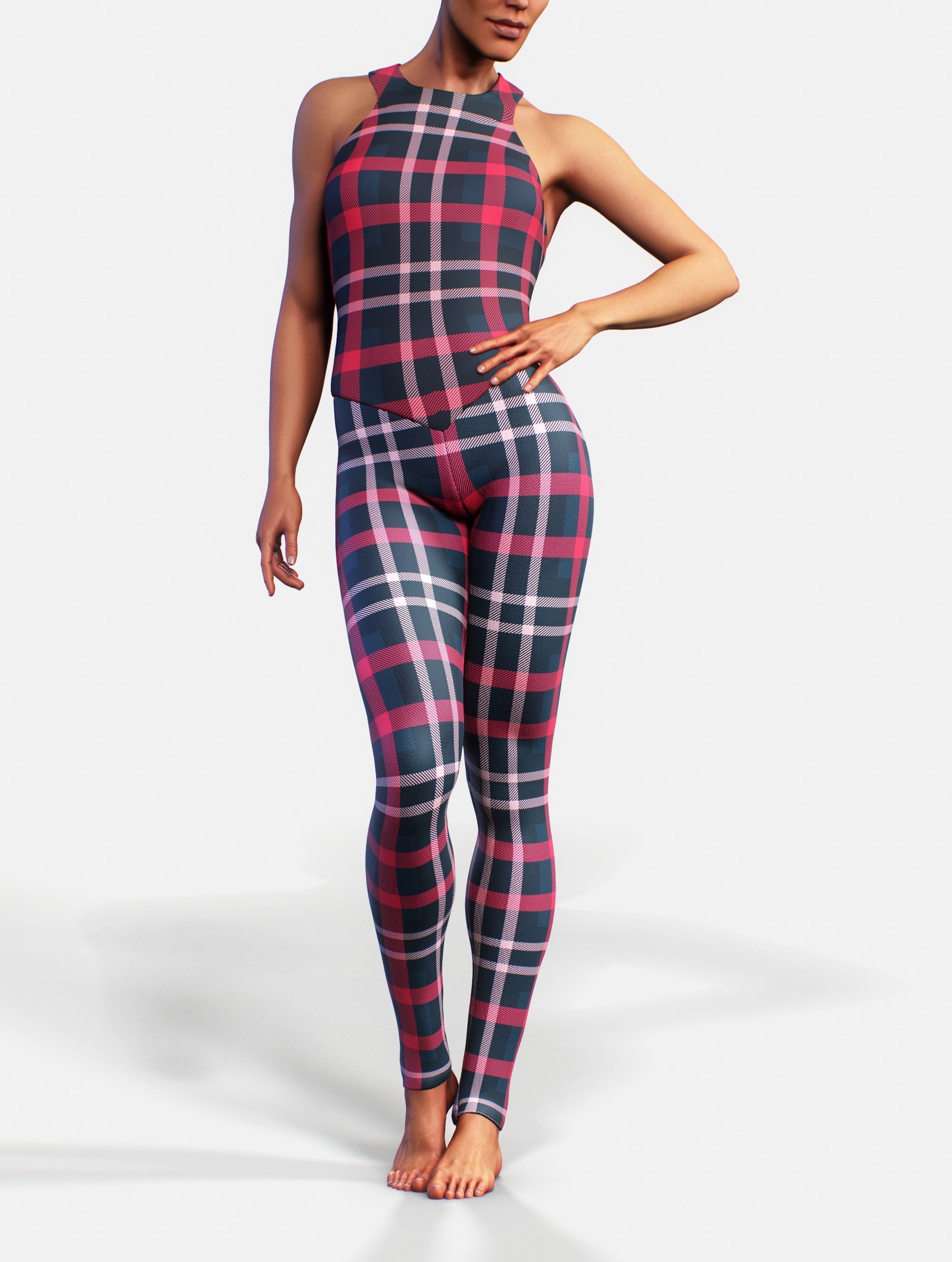 Christmas Plaid Catsuit-unitard-bootysculpted