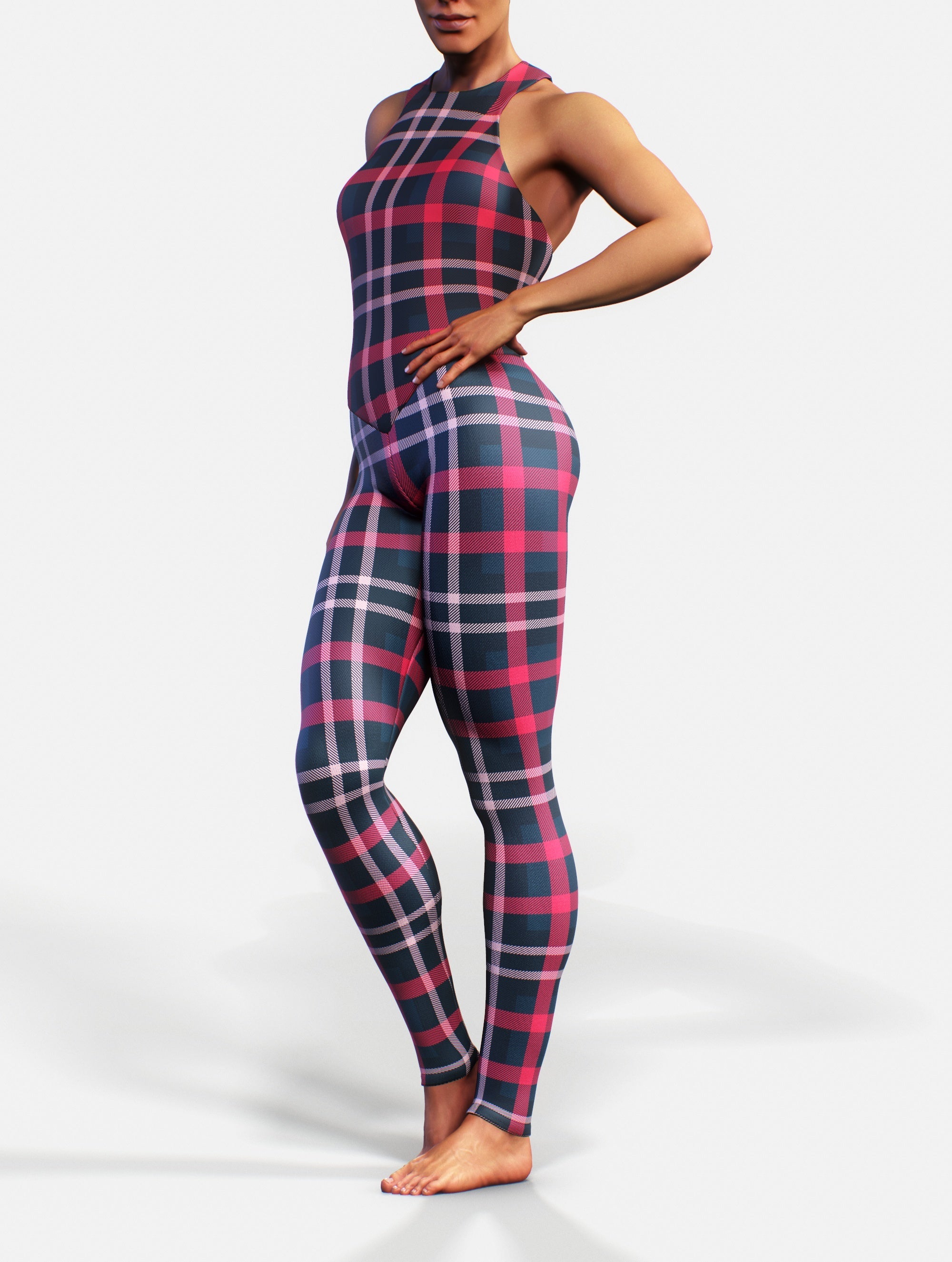 Christmas Plaid Catsuit-unitard-bootysculpted
