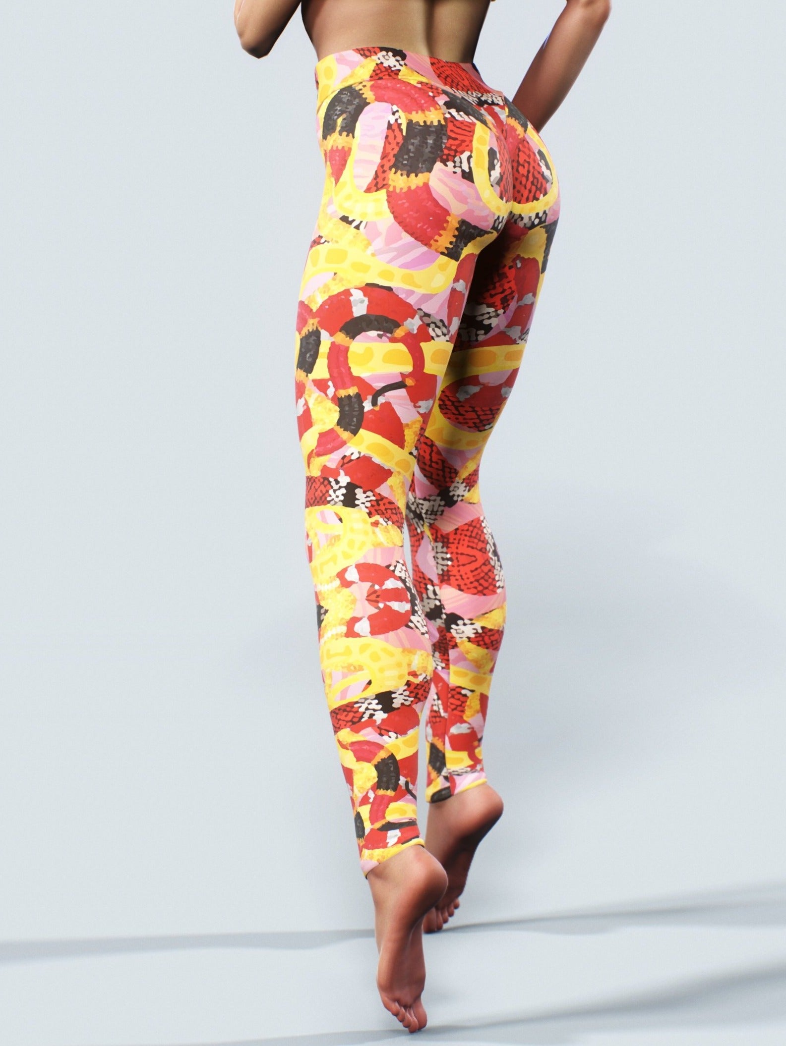 Coral Snakes Tights-High waisted leggings-bootysculpted