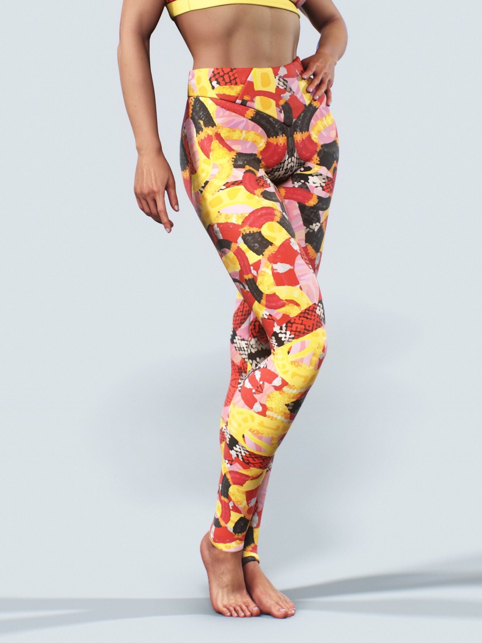 Coral Snakes Tights-High waisted leggings-bootysculpted