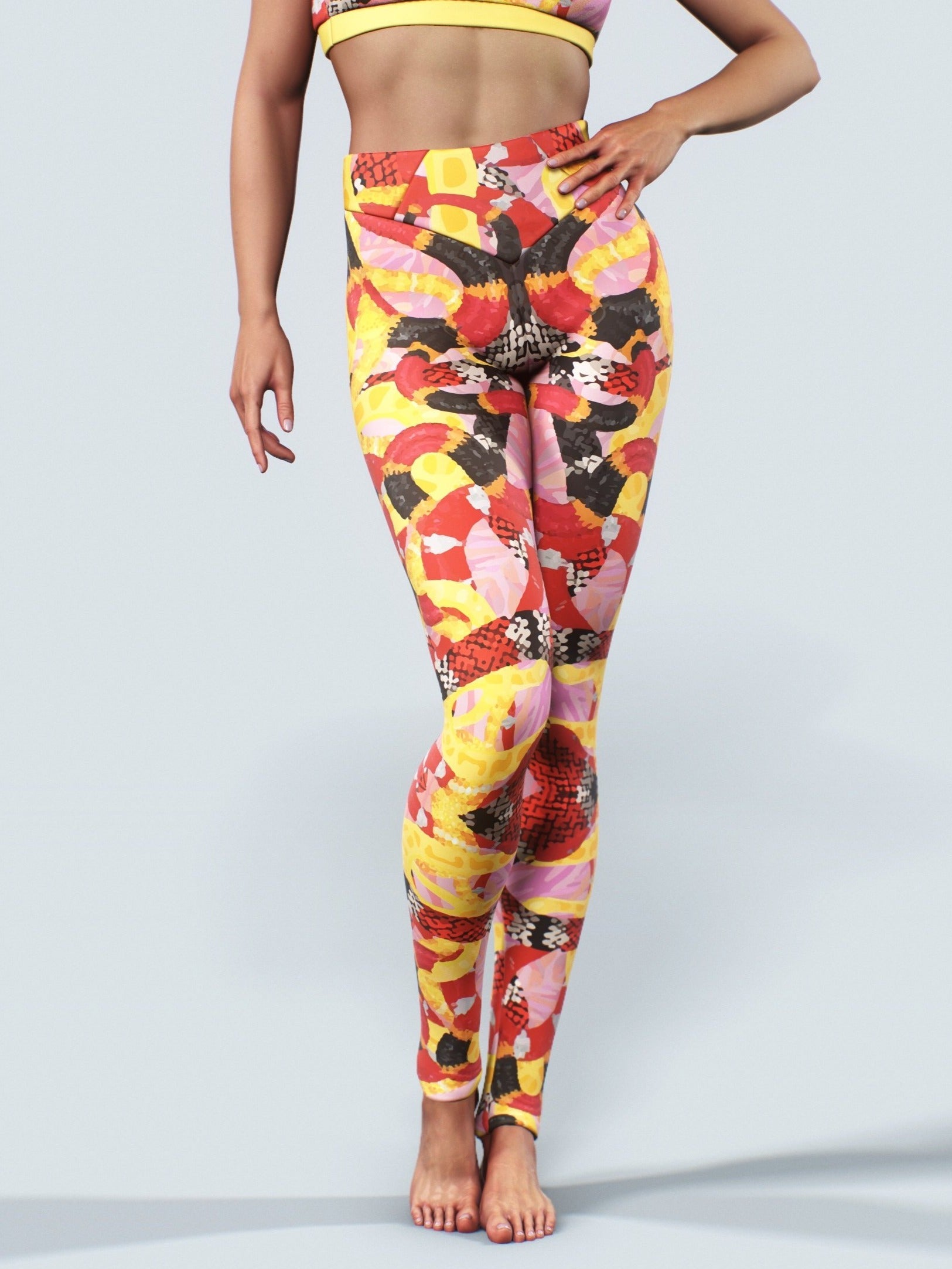 Coral Snakes Tights-High waisted leggings-bootysculpted