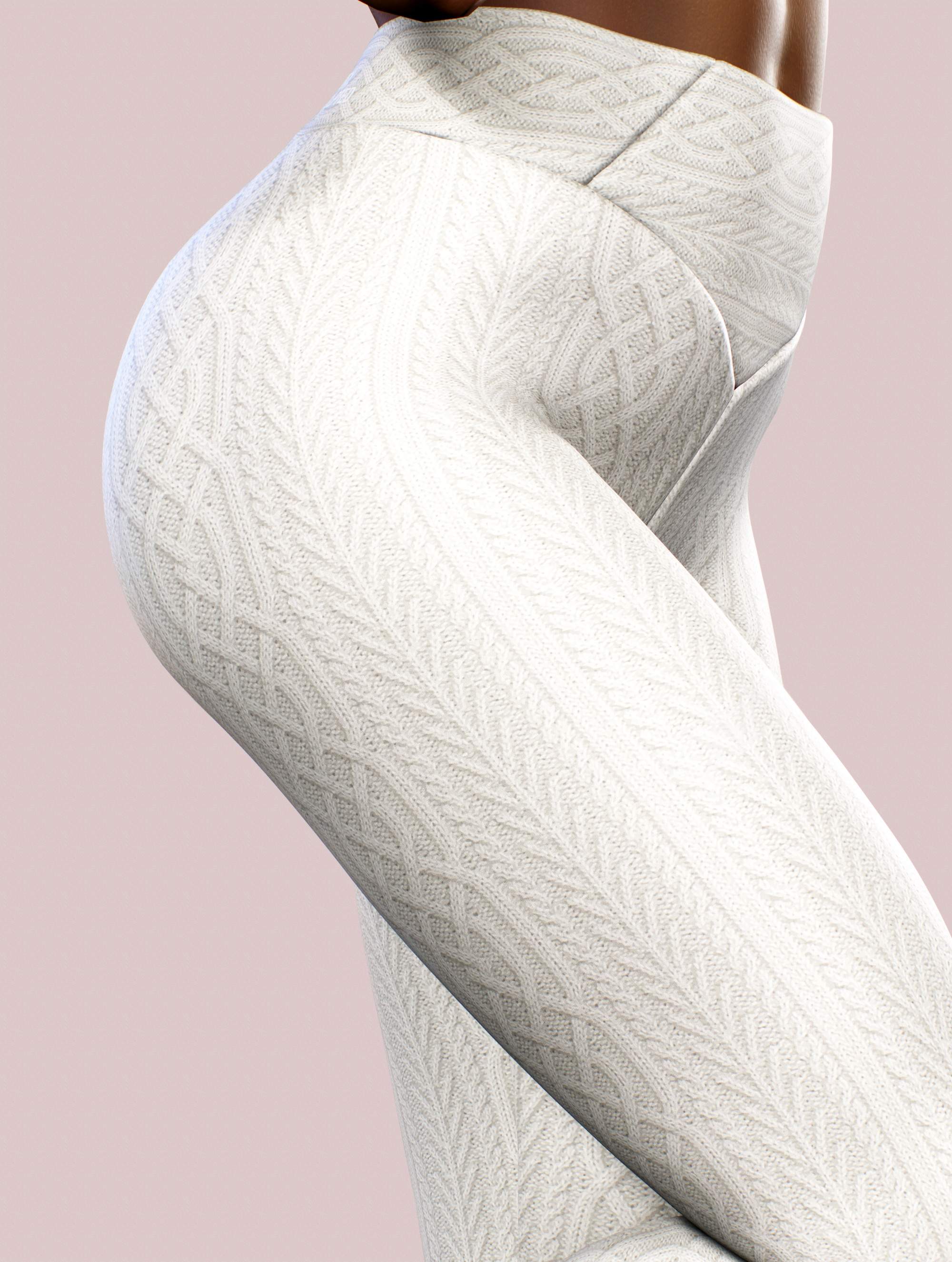 Cream Sweater Leggings-High waisted leggings-bootysculpted