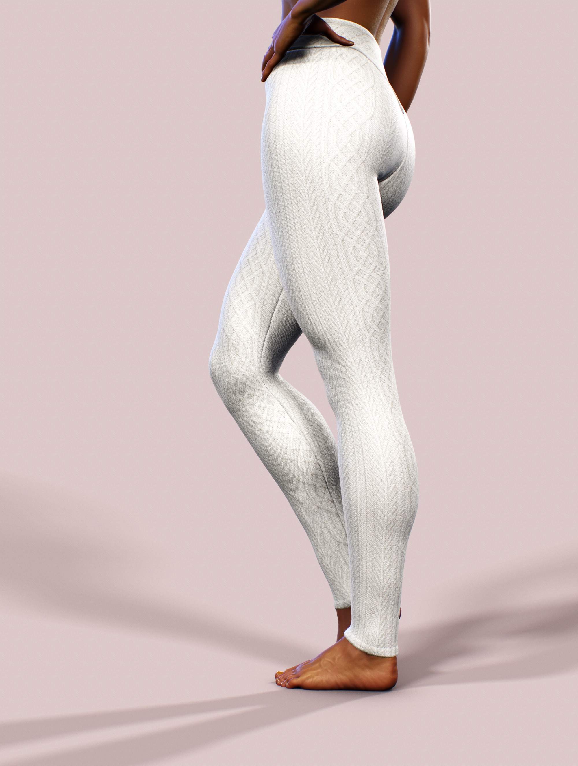 Cream Sweater Leggings-High waisted leggings-bootysculpted