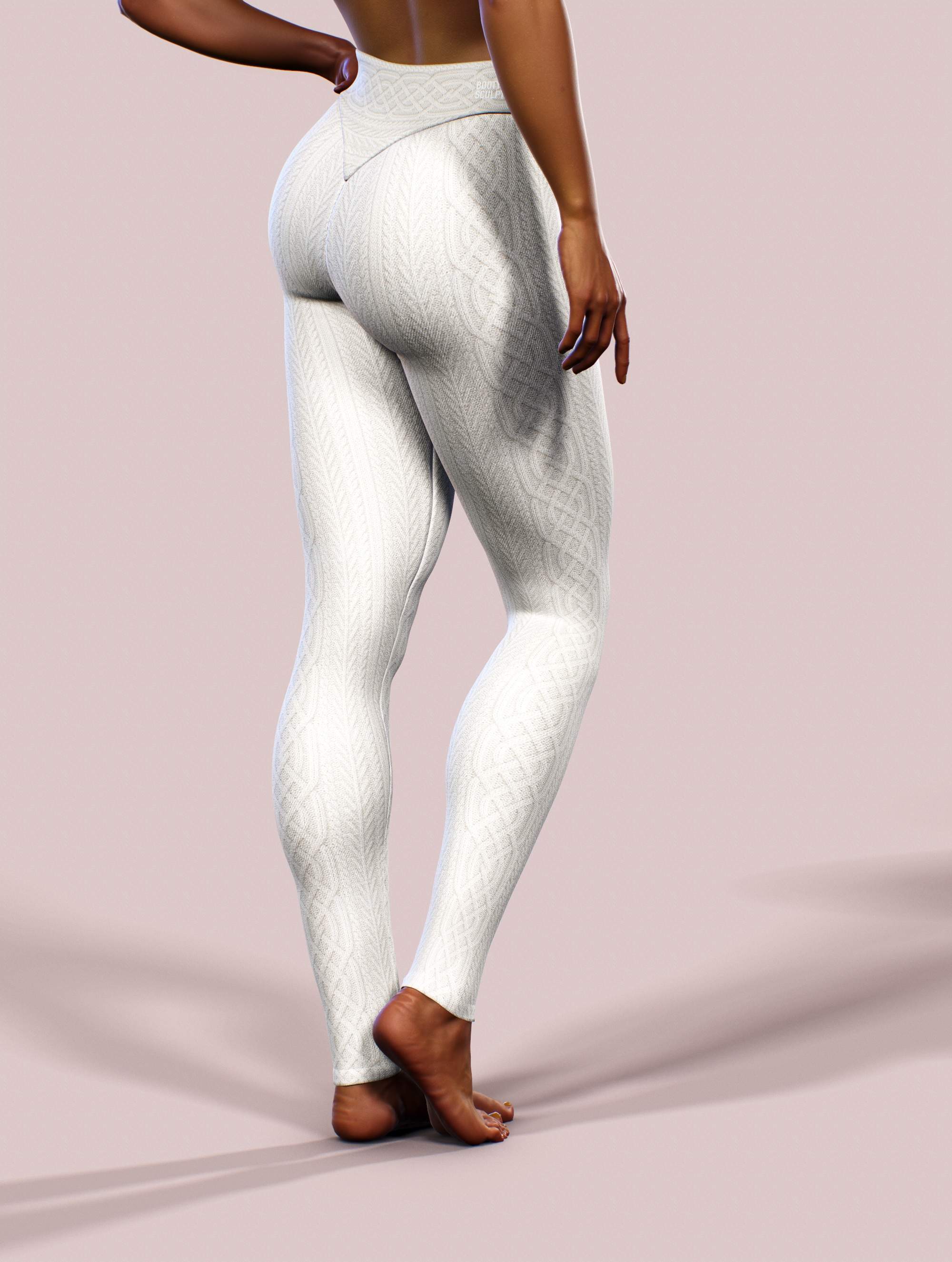 Cream Sweater Leggings-High waisted leggings-bootysculpted