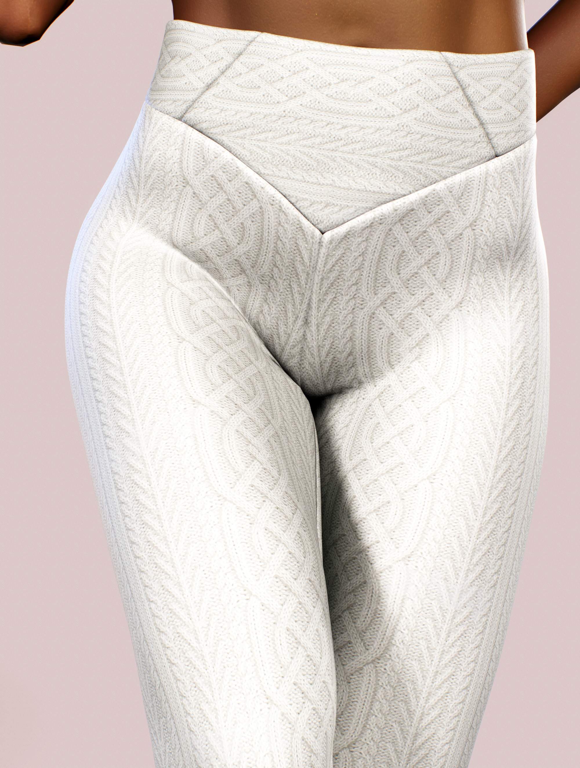 Cream Sweater Leggings-High waisted leggings-bootysculpted