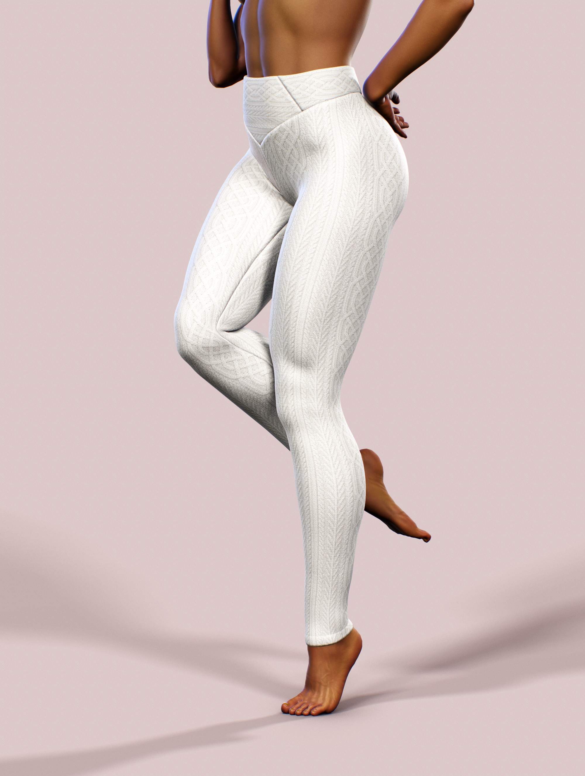 Cream Sweater Leggings-High waisted leggings-bootysculpted