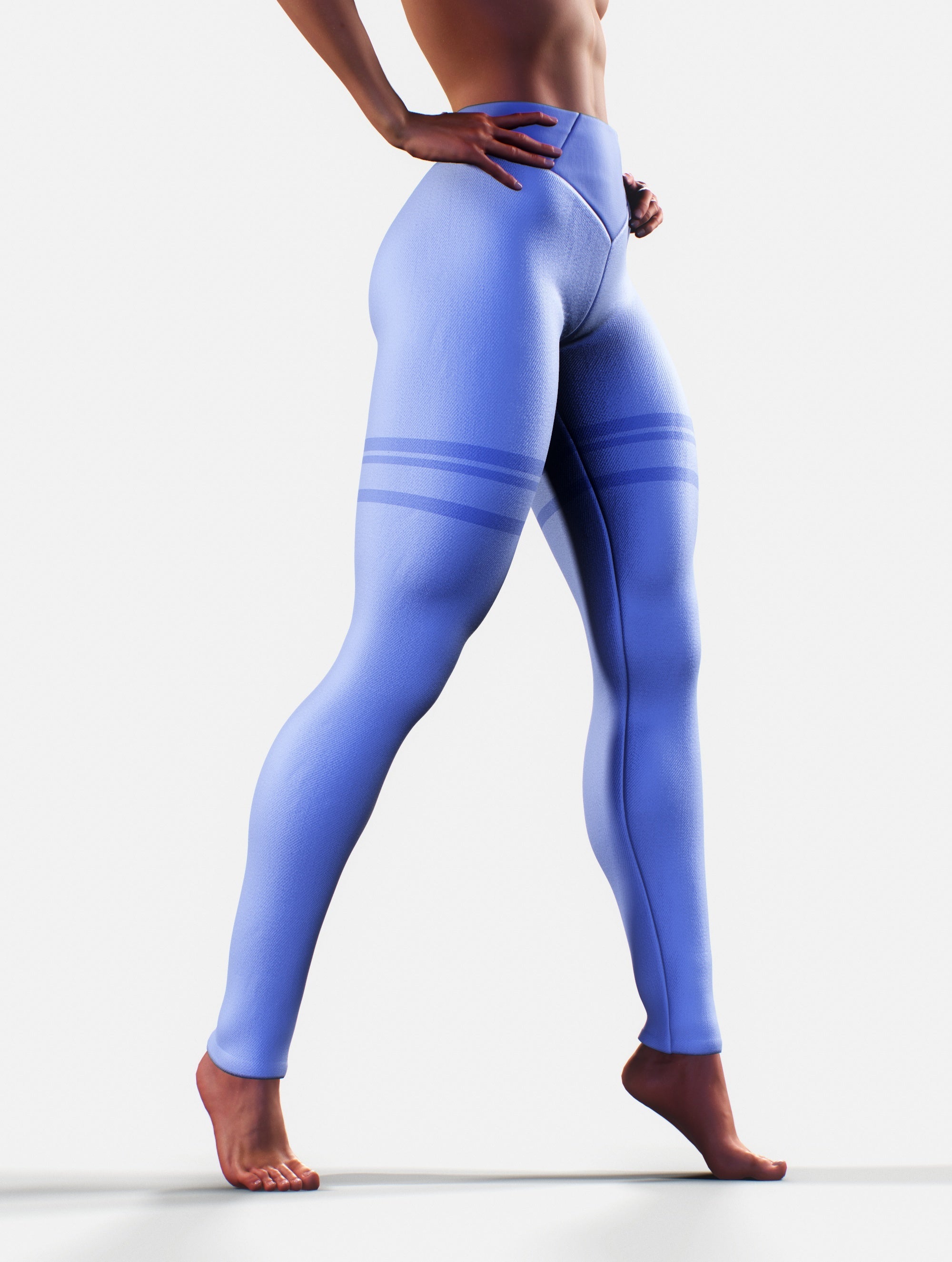 Curvy Blue Line Leggings-High waisted leggings-bootysculpted
