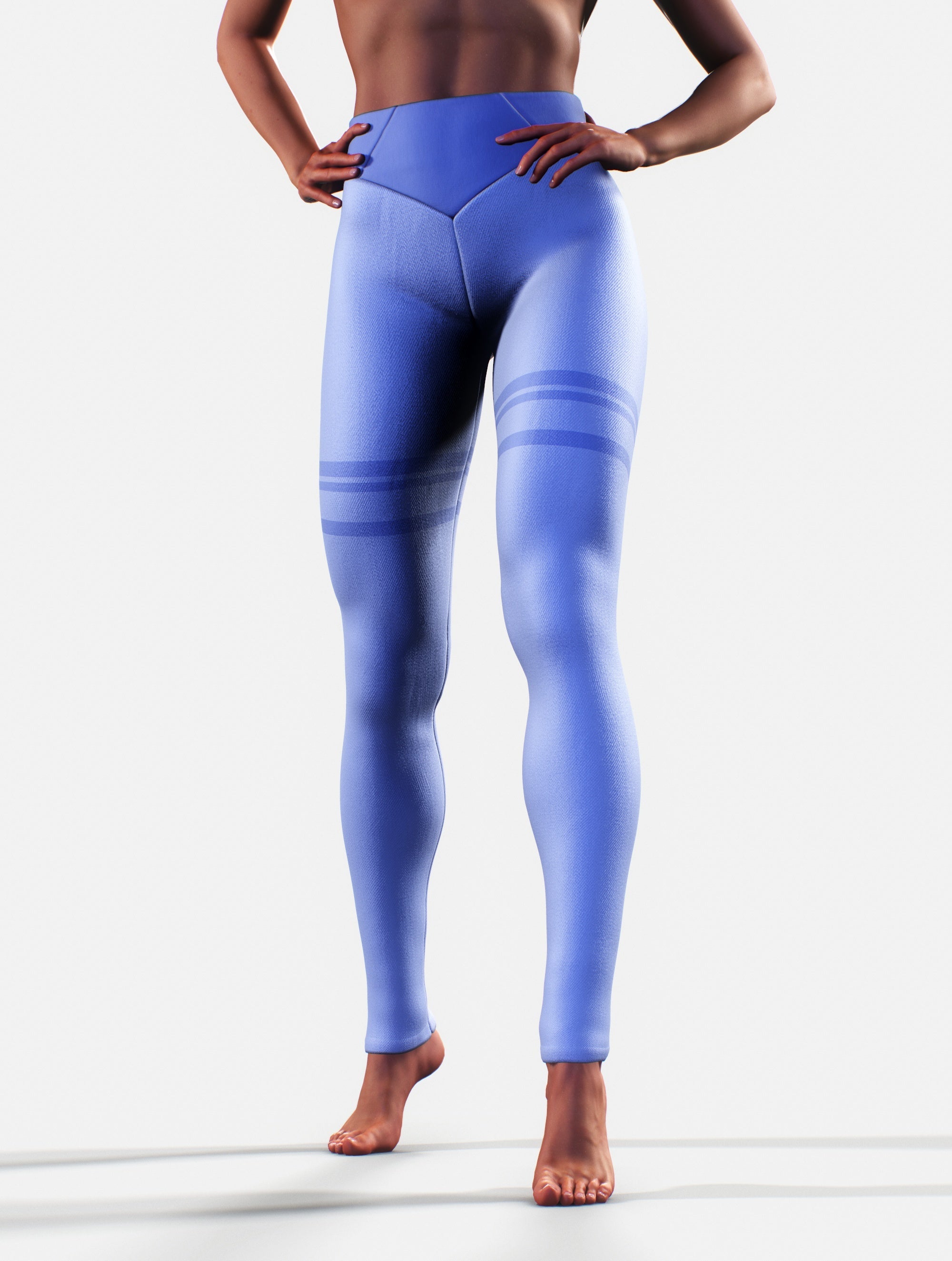 Curvy Blue Line Leggings-High waisted leggings-bootysculpted