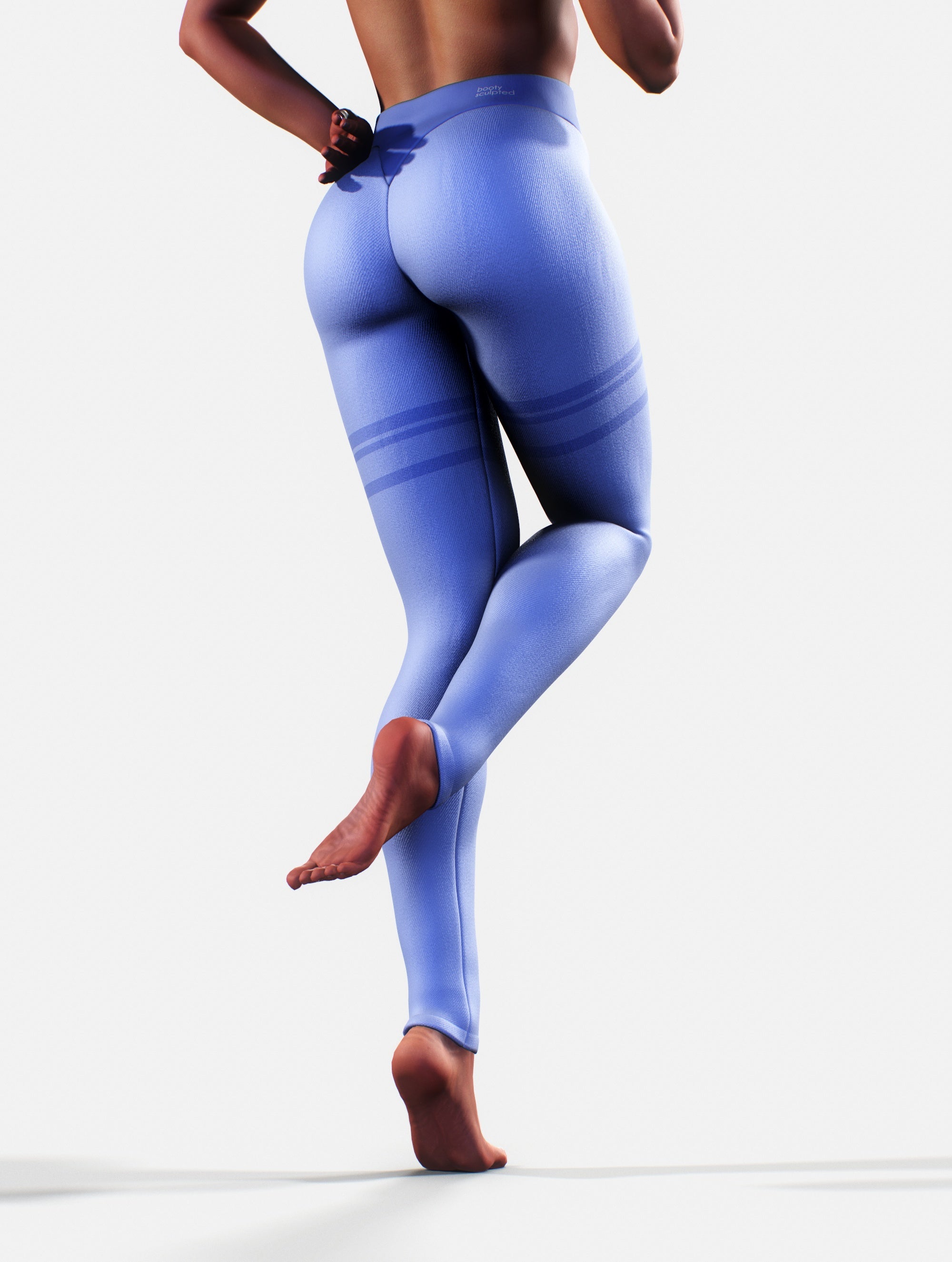 Curvy Blue Line Leggings-High waisted leggings-bootysculpted