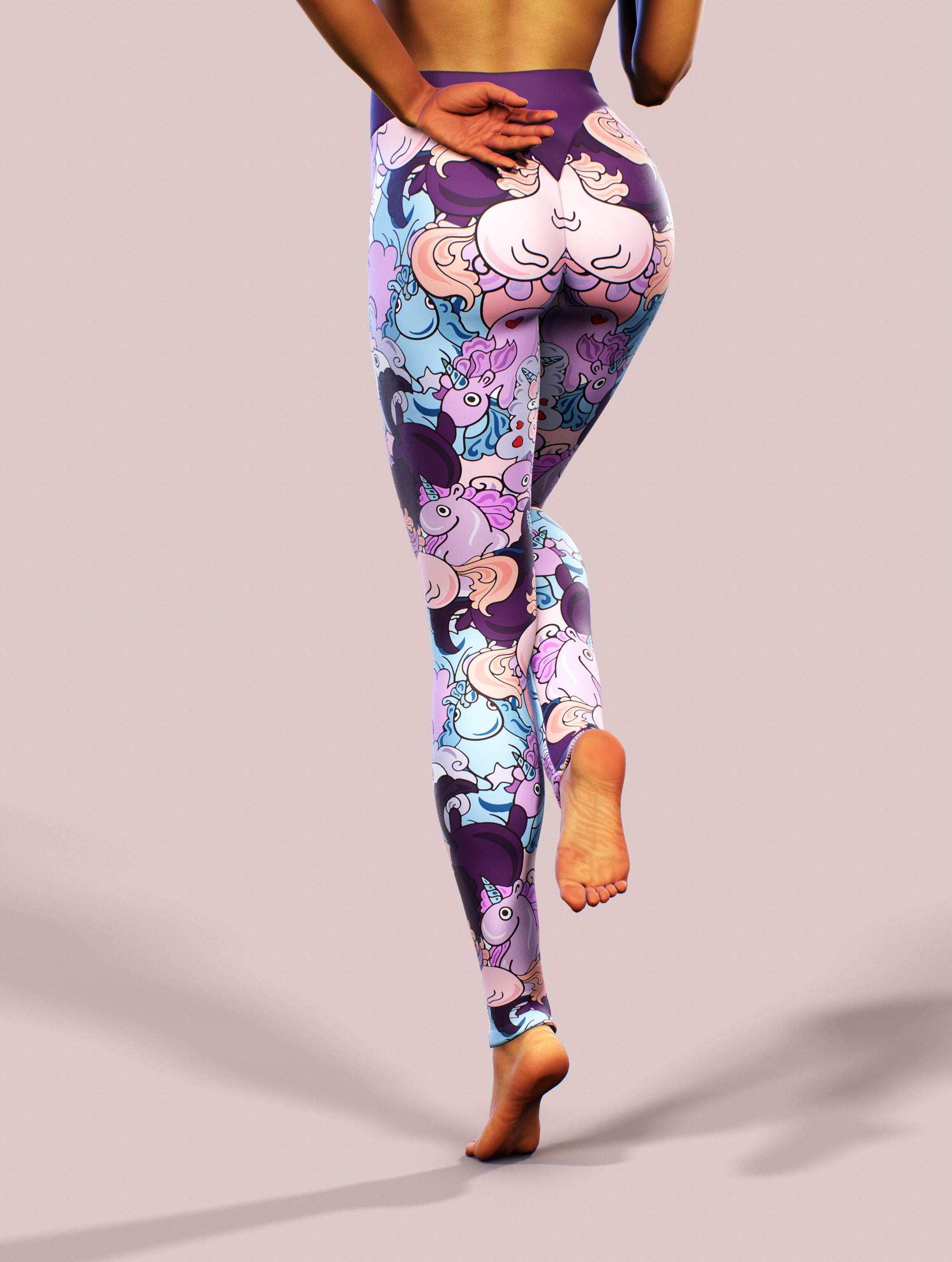 Curvy Unicorns Leggings-High waisted leggings-bootysculpted