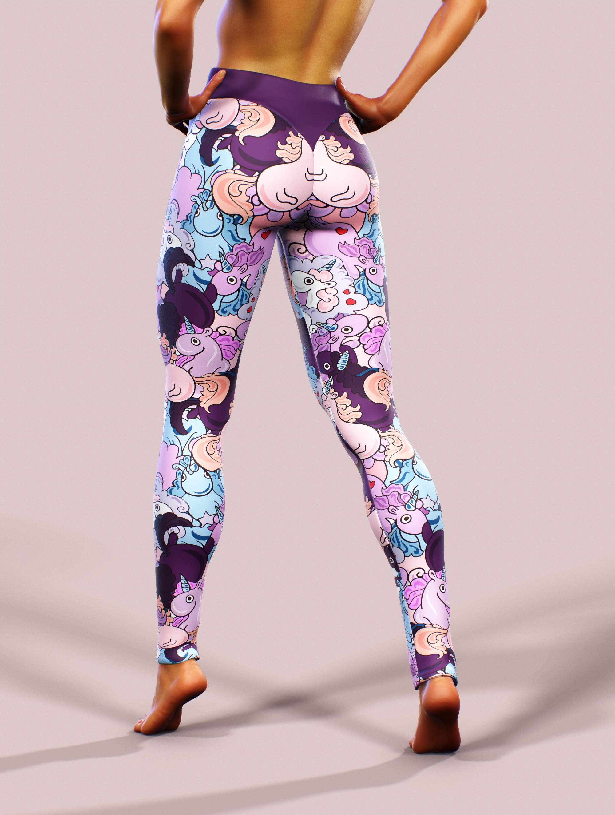 Curvy Unicorns Leggings-High waisted leggings-bootysculpted