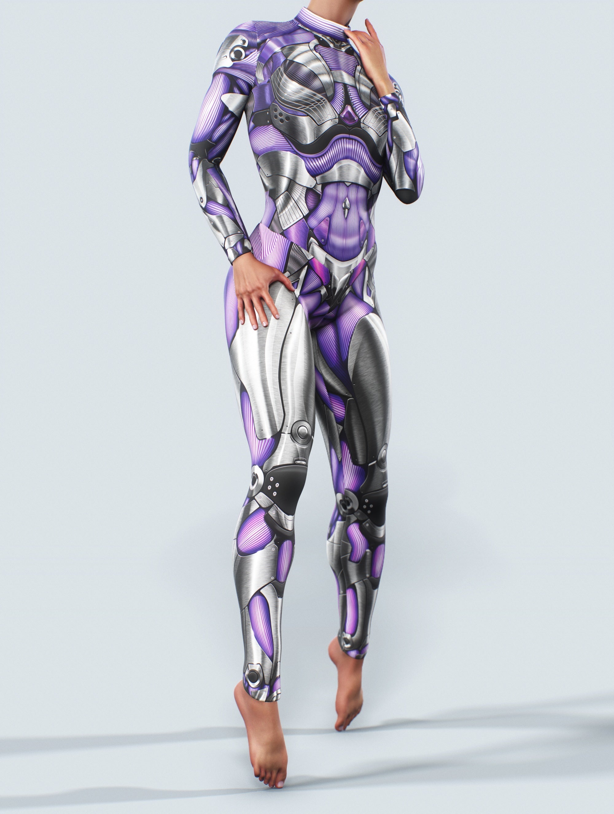 Cyborg Purple Bodysuit-unitard-bootysculpted