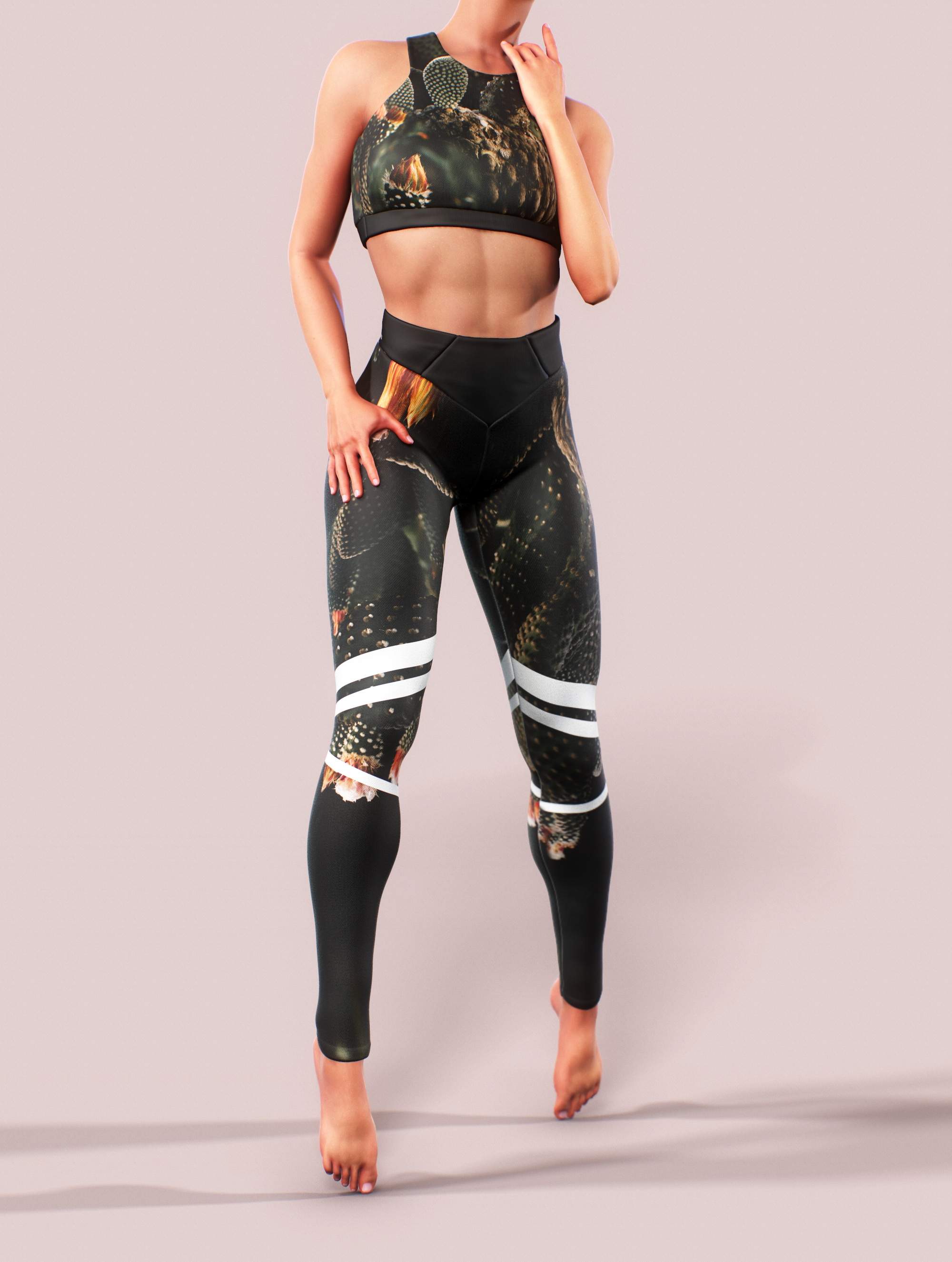 Dark Cactus Sports Bra-Sports bra-bootysculpted