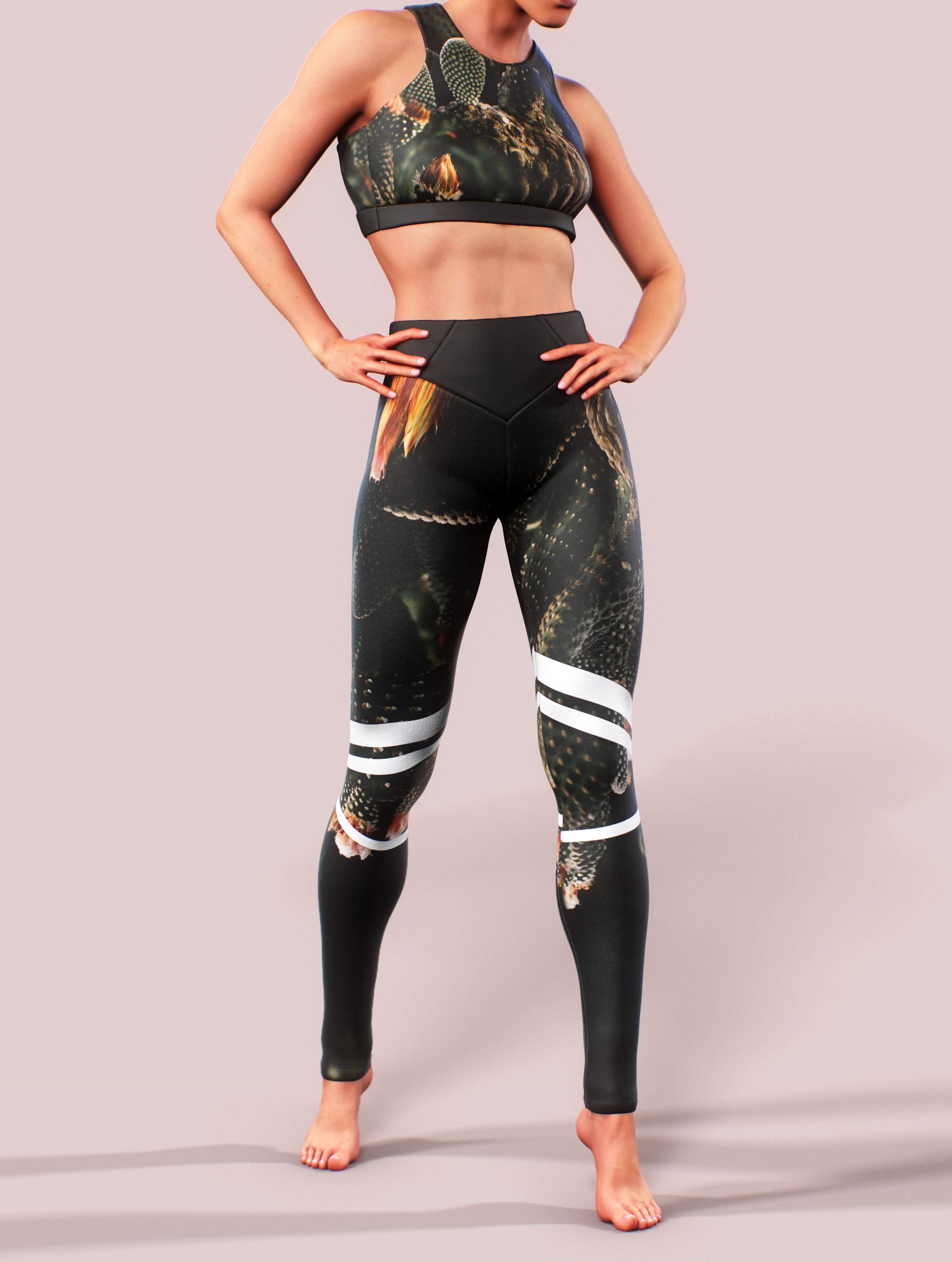 Dark Cactus Sports Bra-Sports bra-bootysculpted