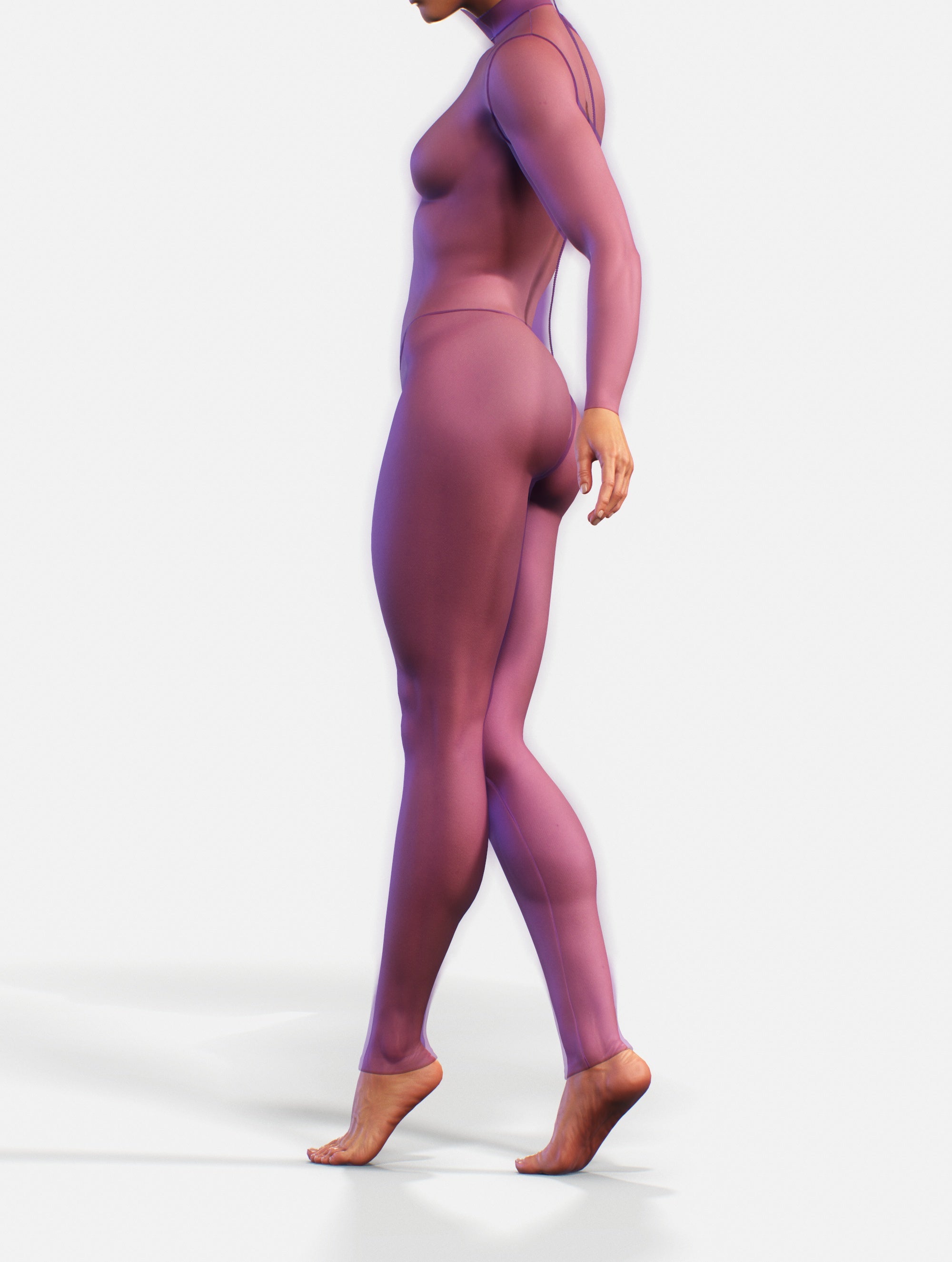 Dark Purple Mesh Suit-unitard-bootysculpted