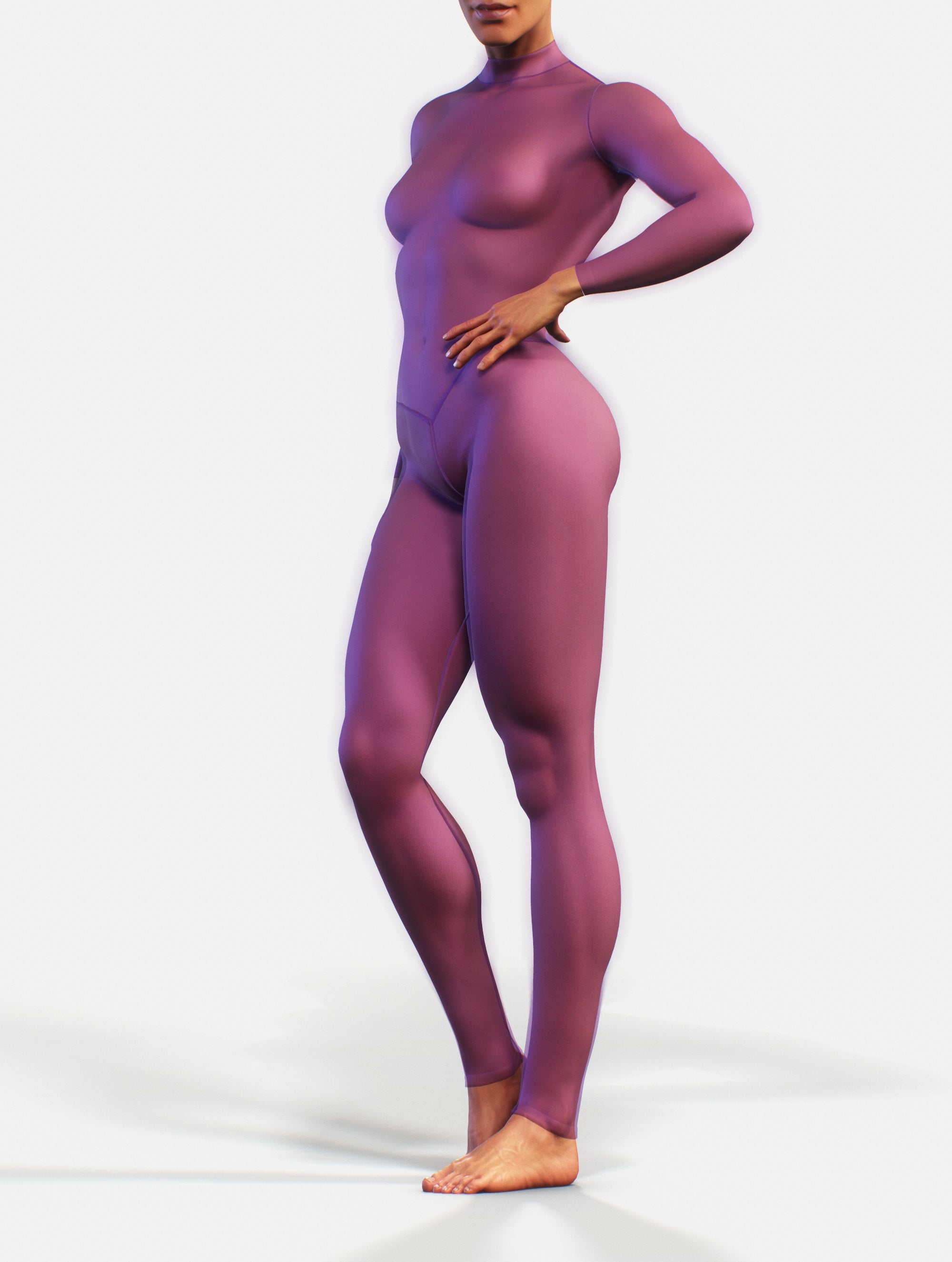 Dark Purple Mesh Suit-unitard-bootysculpted