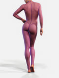 Dark Purple Mesh Suit-unitard-bootysculpted