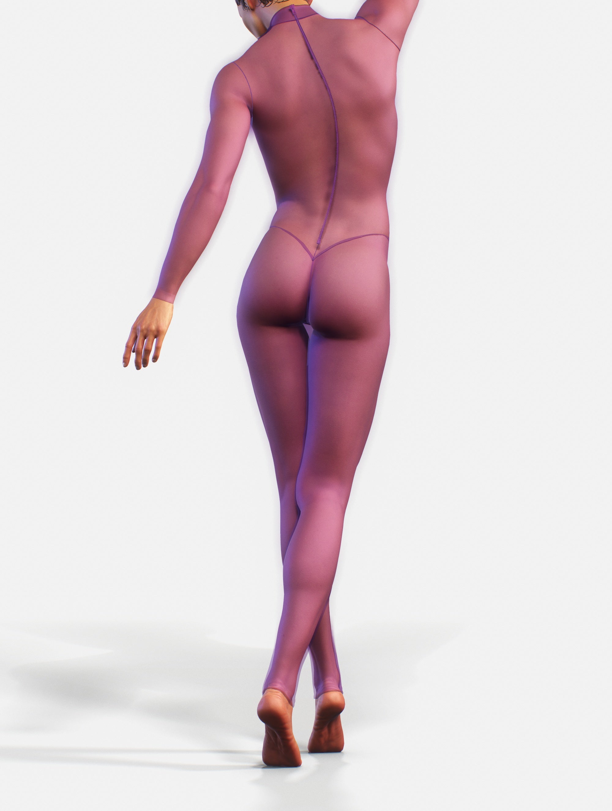 Dark Purple Mesh Suit-unitard-bootysculpted