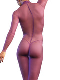 Dark Purple Mesh Suit-unitard-bootysculpted