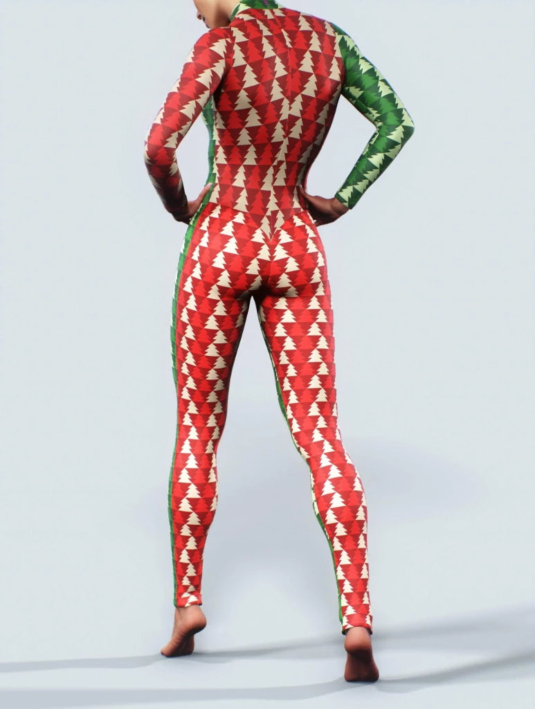 Double Christmas Tree Unitard-unitard-bootysculpted
