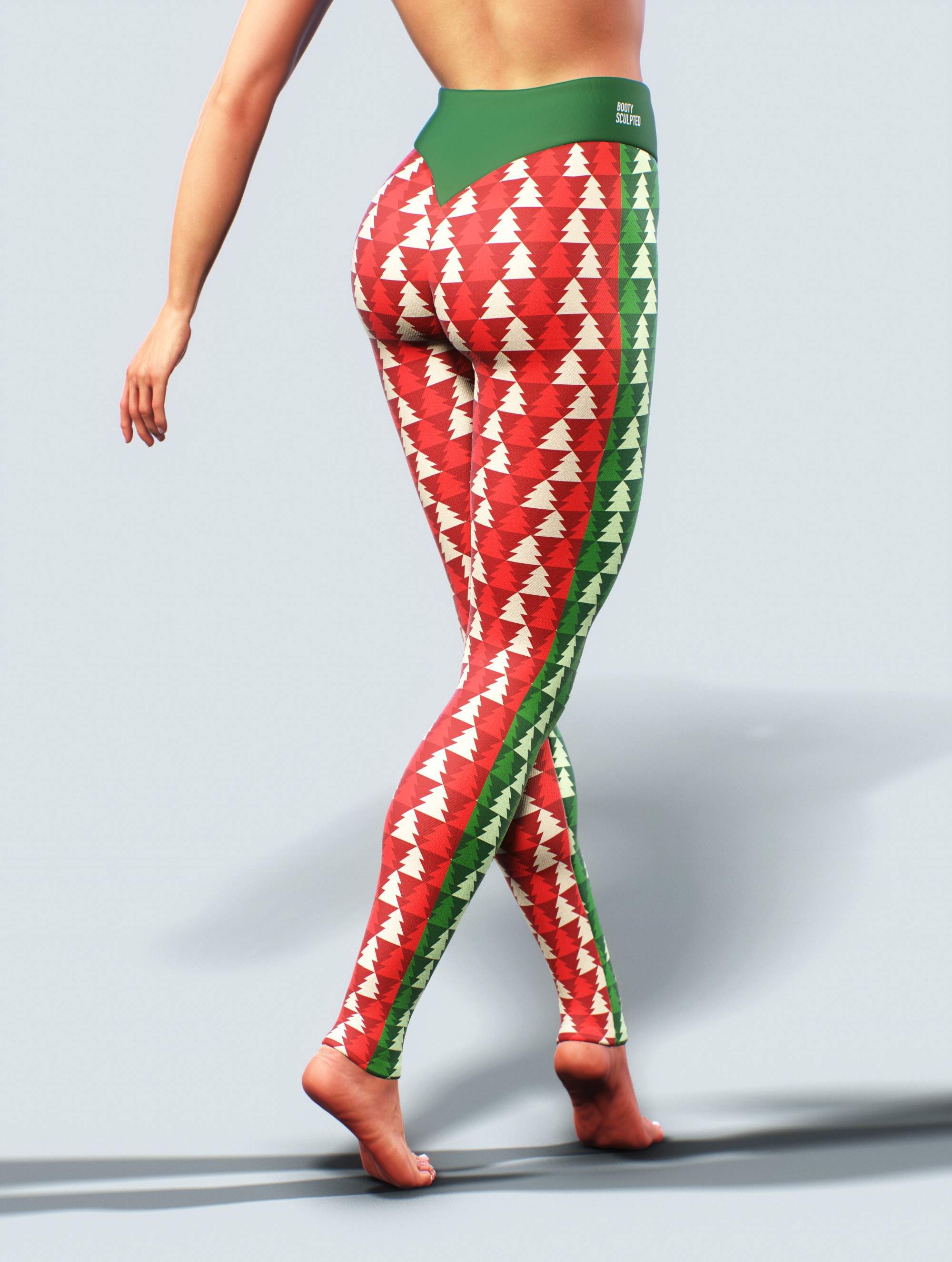 Double Xmas Tree Tights-High waisted leggings-bootysculpted