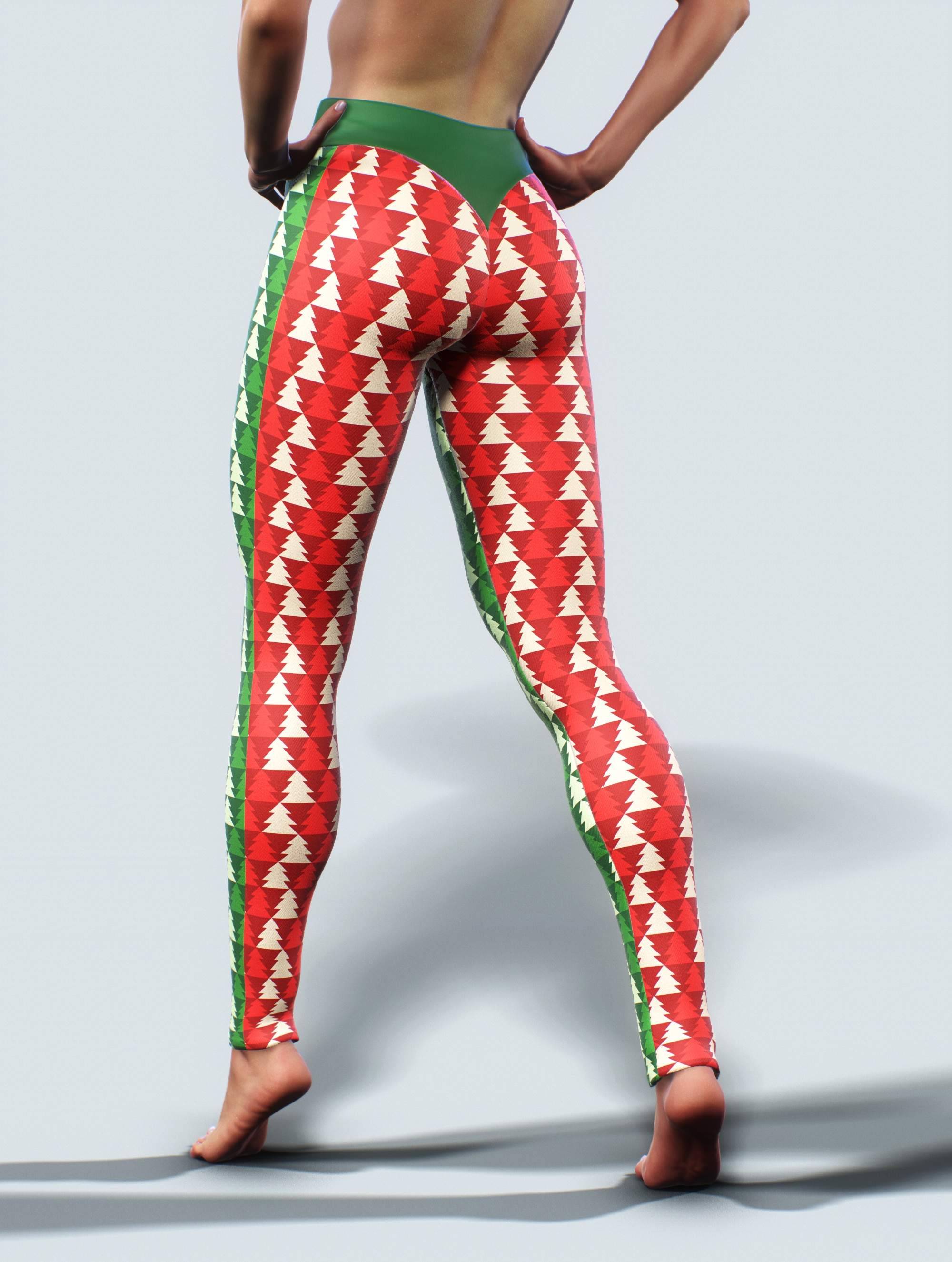 Double Xmas Tree Tights-High waisted leggings-bootysculpted