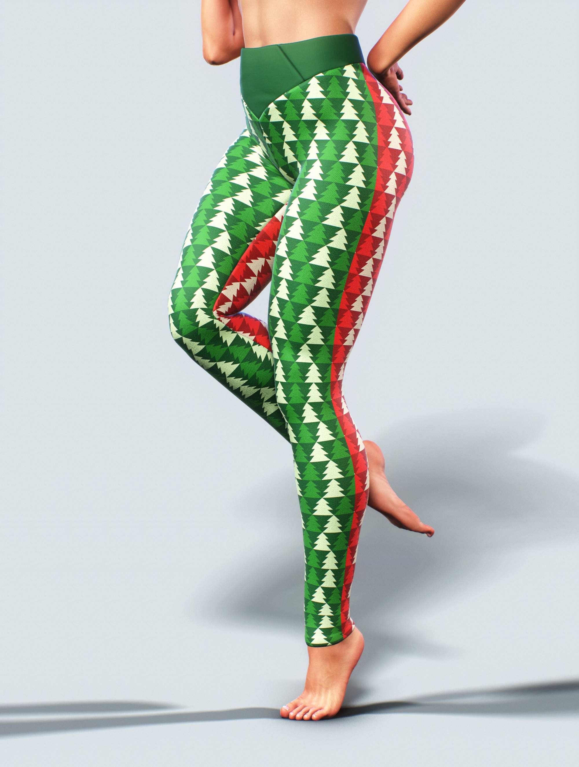 Double Xmas Tree Tights-High waisted leggings-bootysculpted